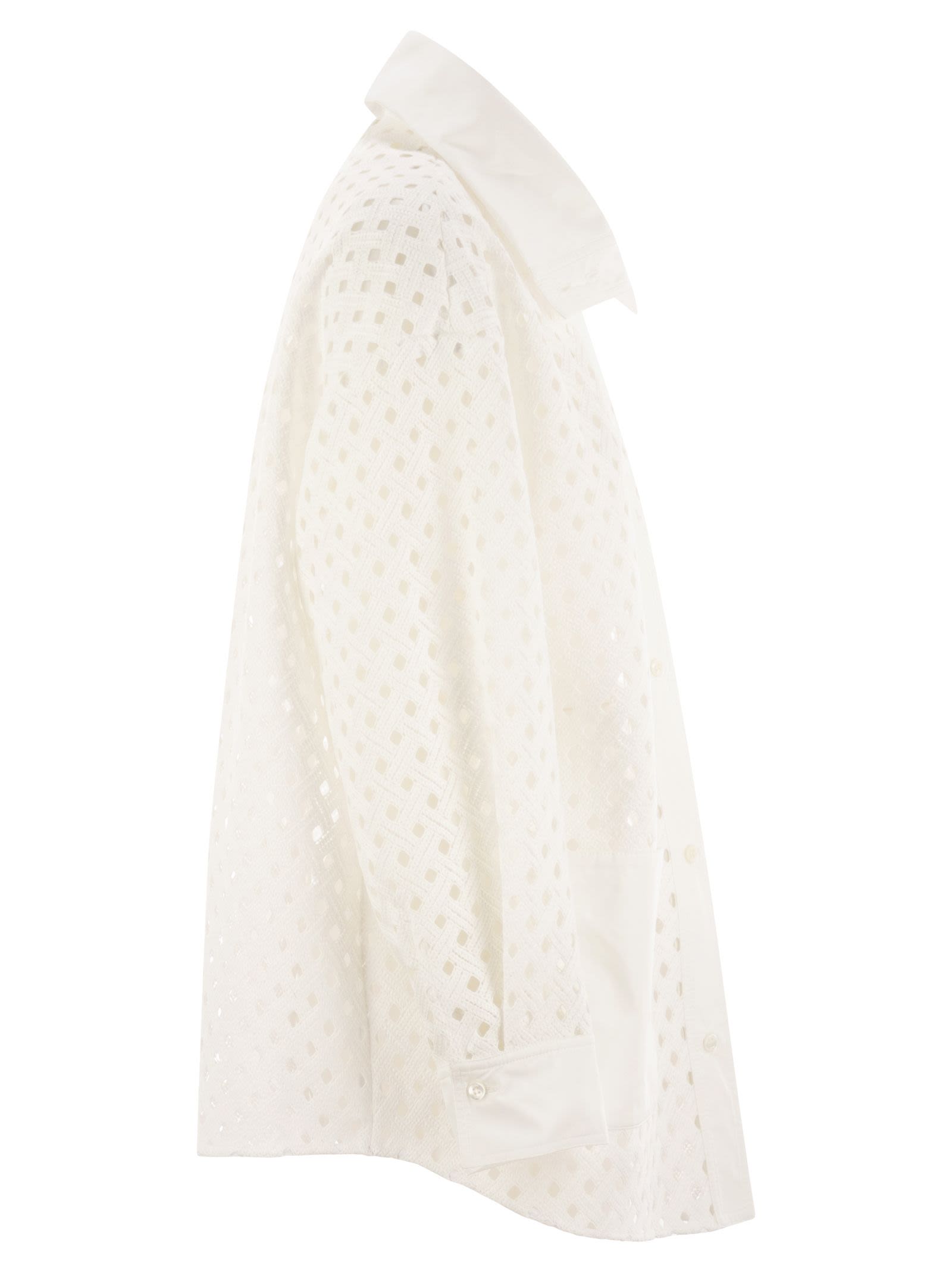 Herno Women Crochet-Effect Shirt-Cut Jacket