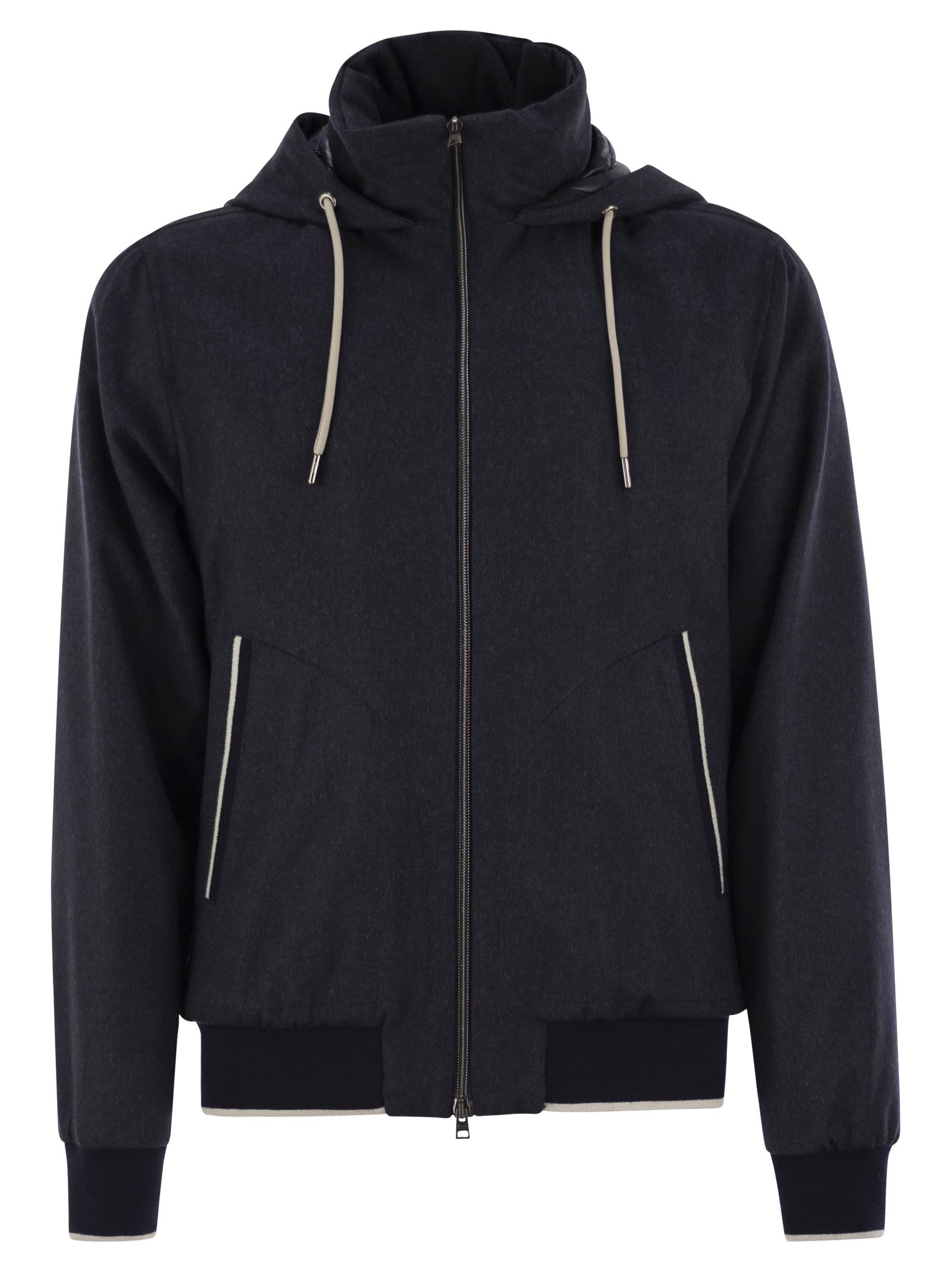 Herno Men Cashmere And Silk Resort Bomber Jacket