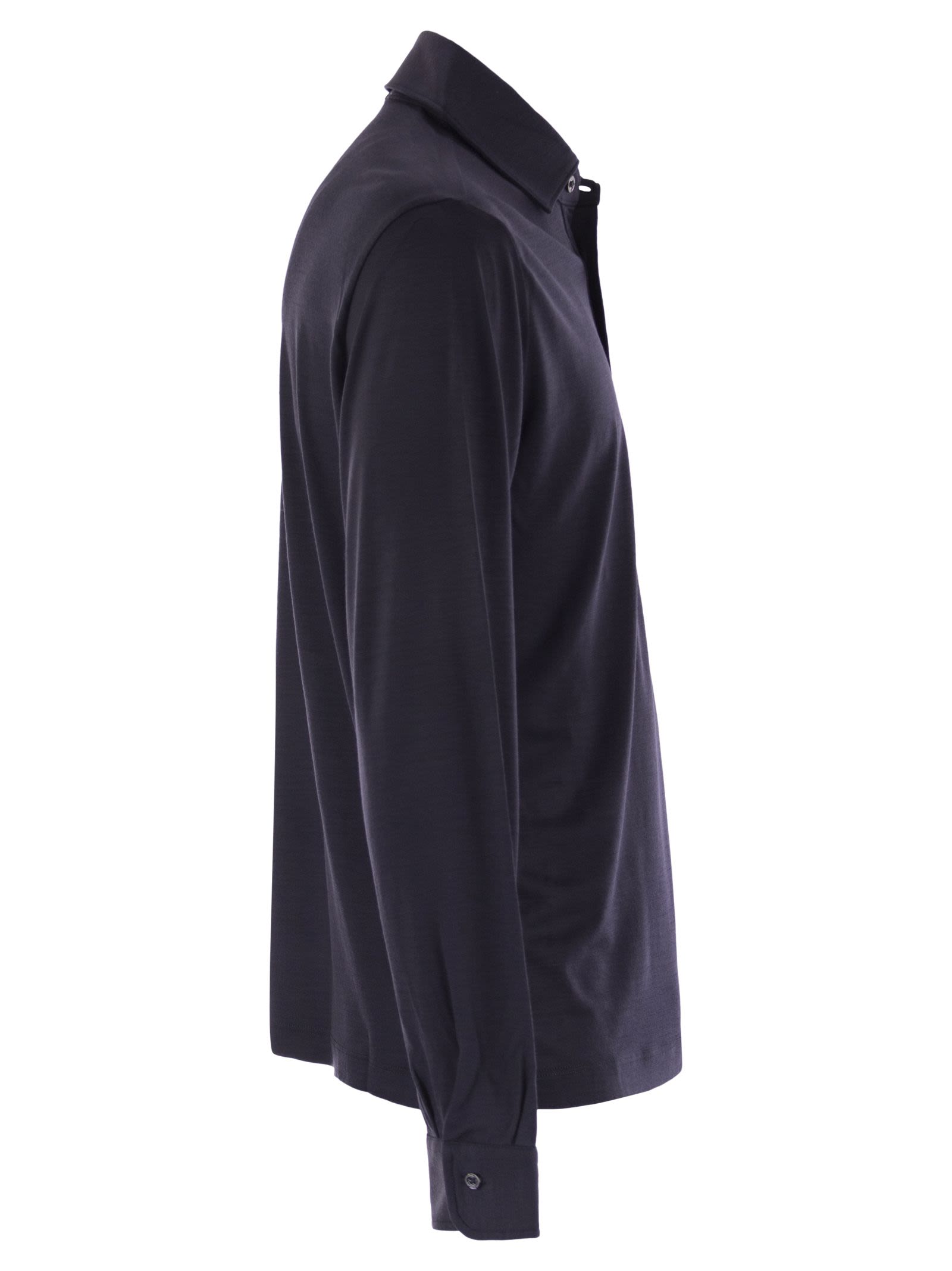 Herno Men Resort Polo Shirt In Soft Wool Knit