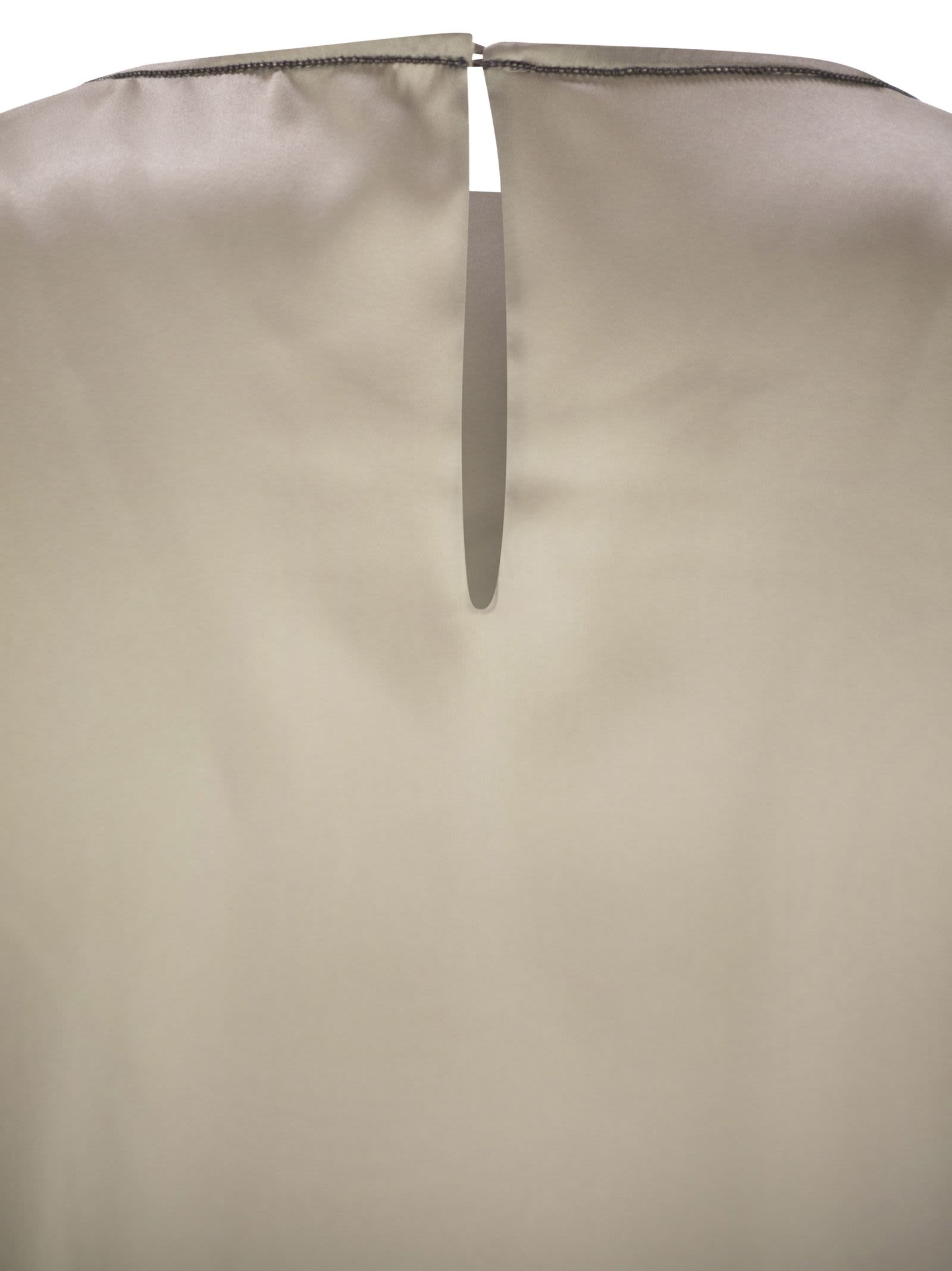 Brunello Cucinelli Women Stretch Silk Satin Top With Jewellery