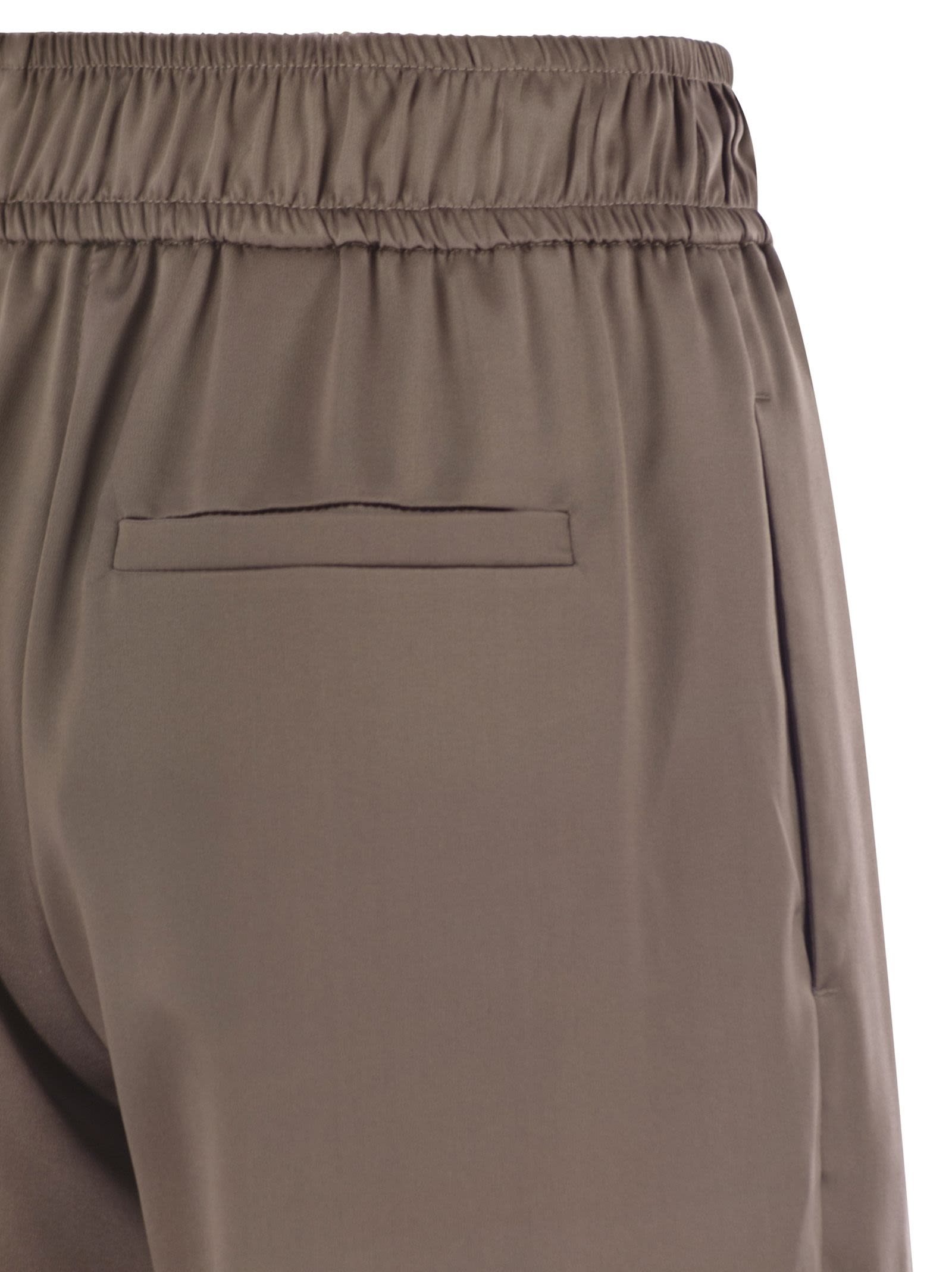 Brunello Cucinelli Women Track Trousers In Stretch Silk Satin