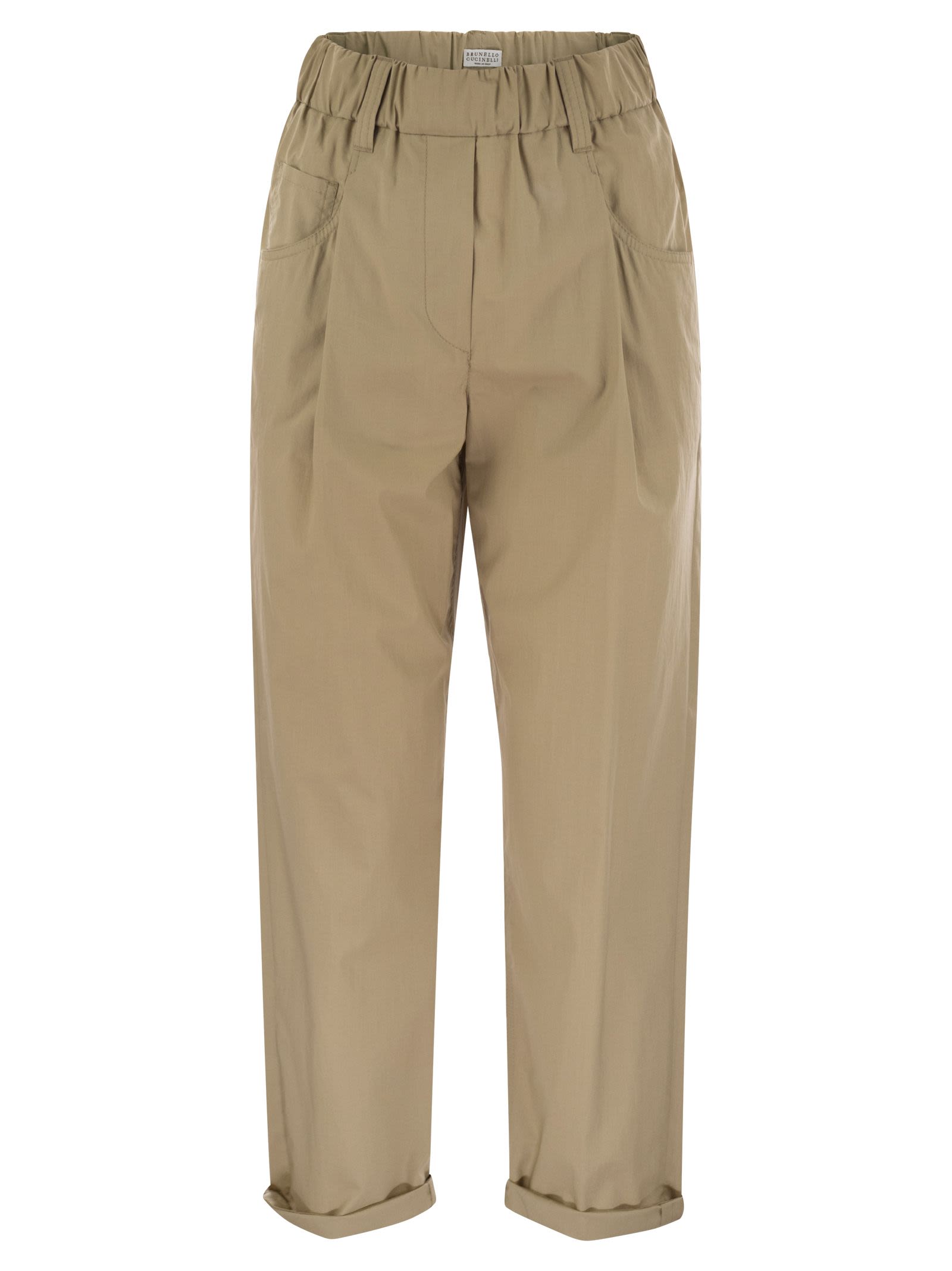 Brunello Cucinelli Women Track Five-Pocket Trousers In Lightweight Poplin With Moniline