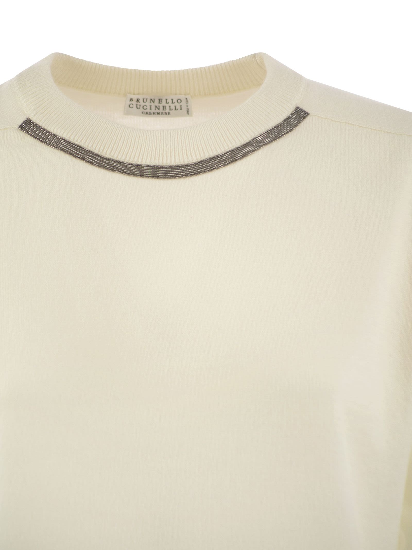 Brunello Cucinelli Women Cashmere Sweater With Neck Jewel