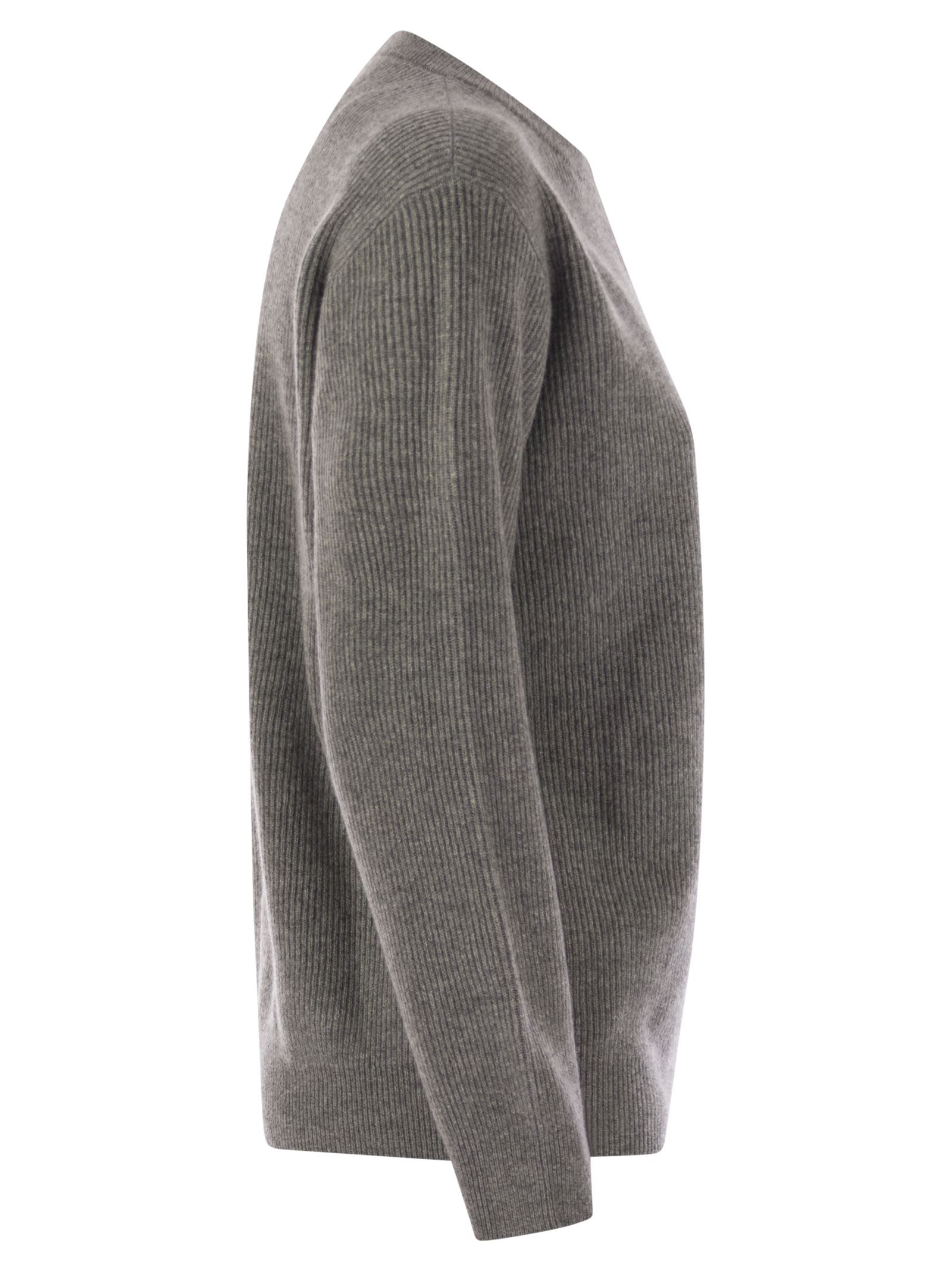 Brunello Cucinelli Women English Rib Cashmere Sweater With Monile