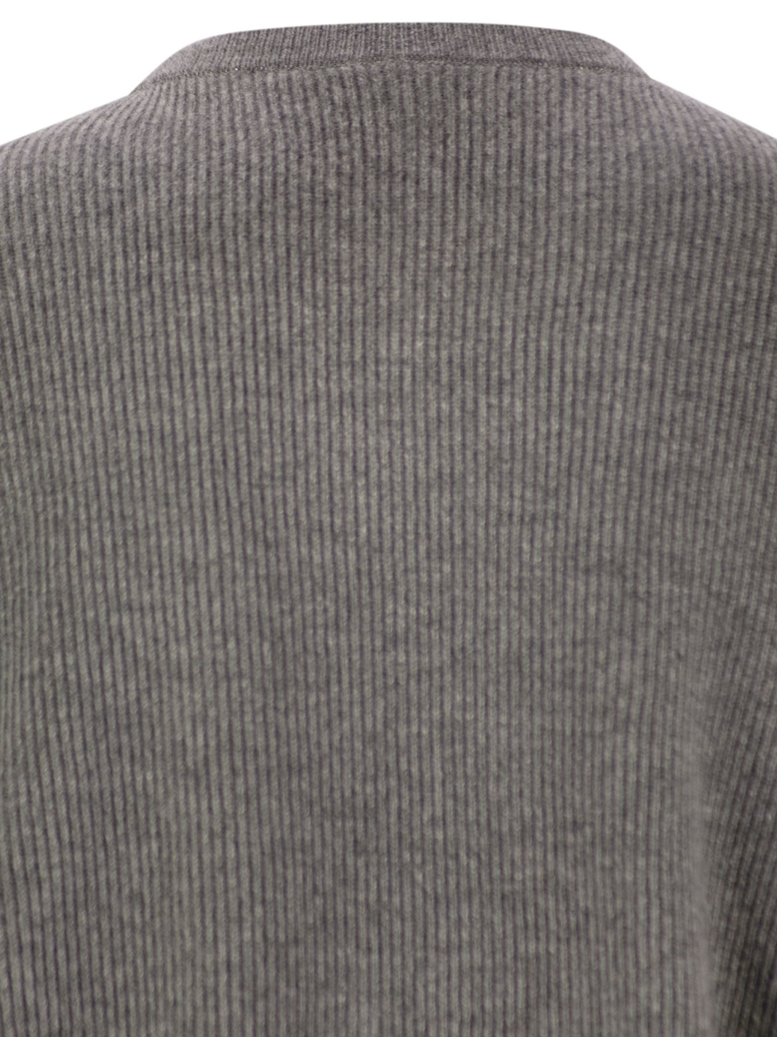 Brunello Cucinelli Women English Rib Cashmere Sweater With Monile