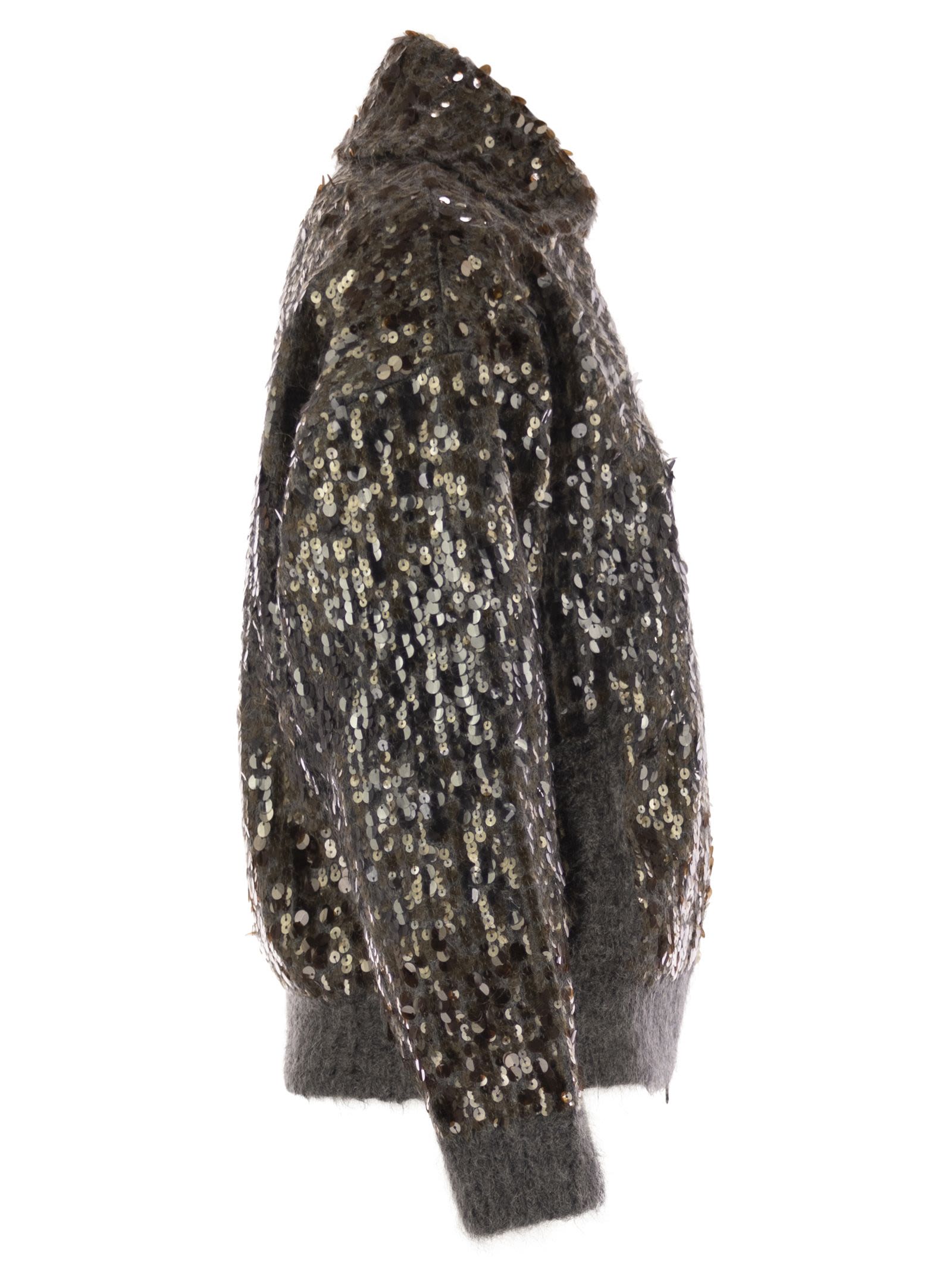 Brunello Cucinelli Women Dazzling Dégradé Embroidery Mohair And Wool Cardigan