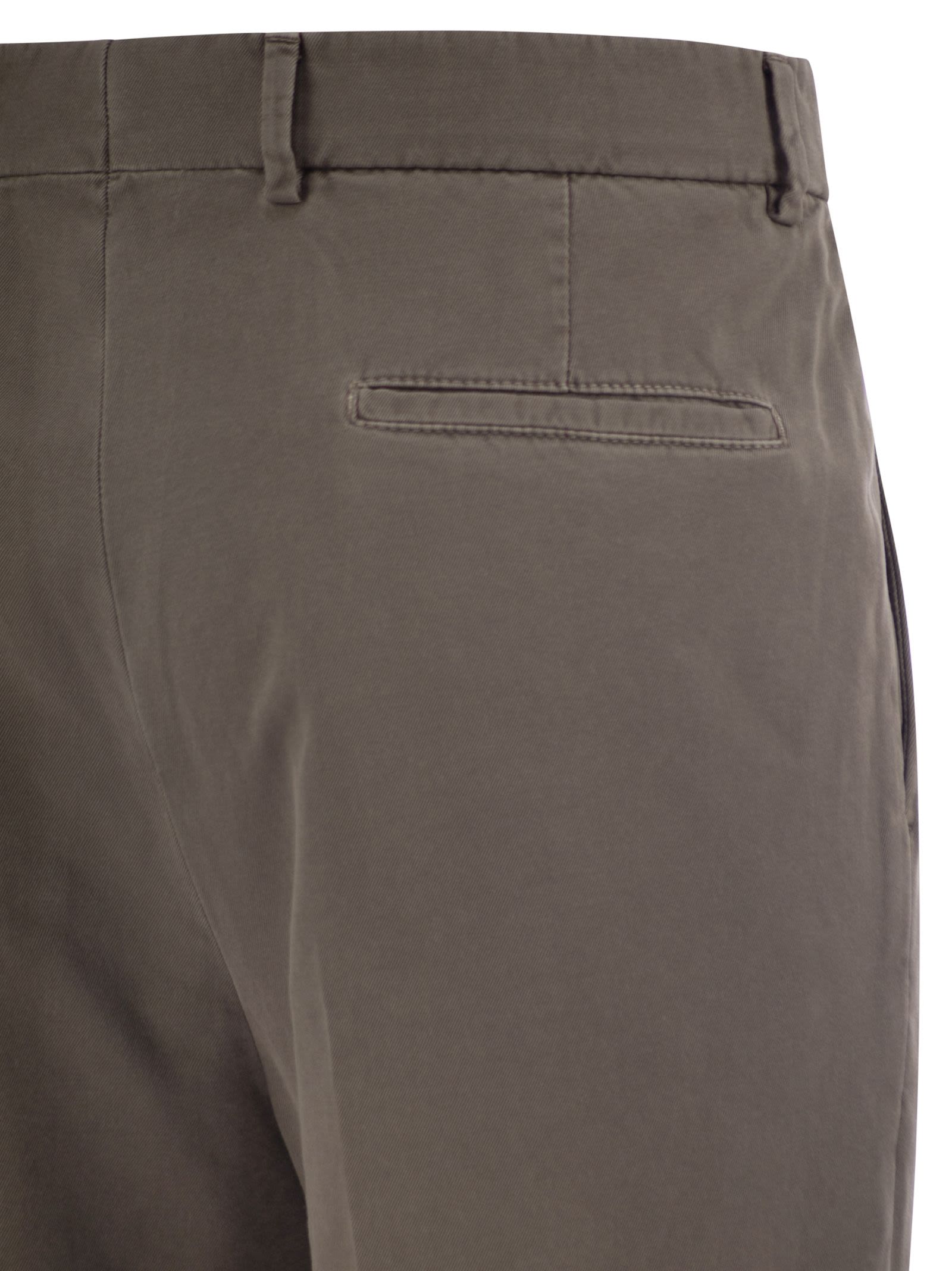 Brunello Cucinelli Men Leisure Fit Trousers In Garment-Dyed Cotton Velvet With Darts