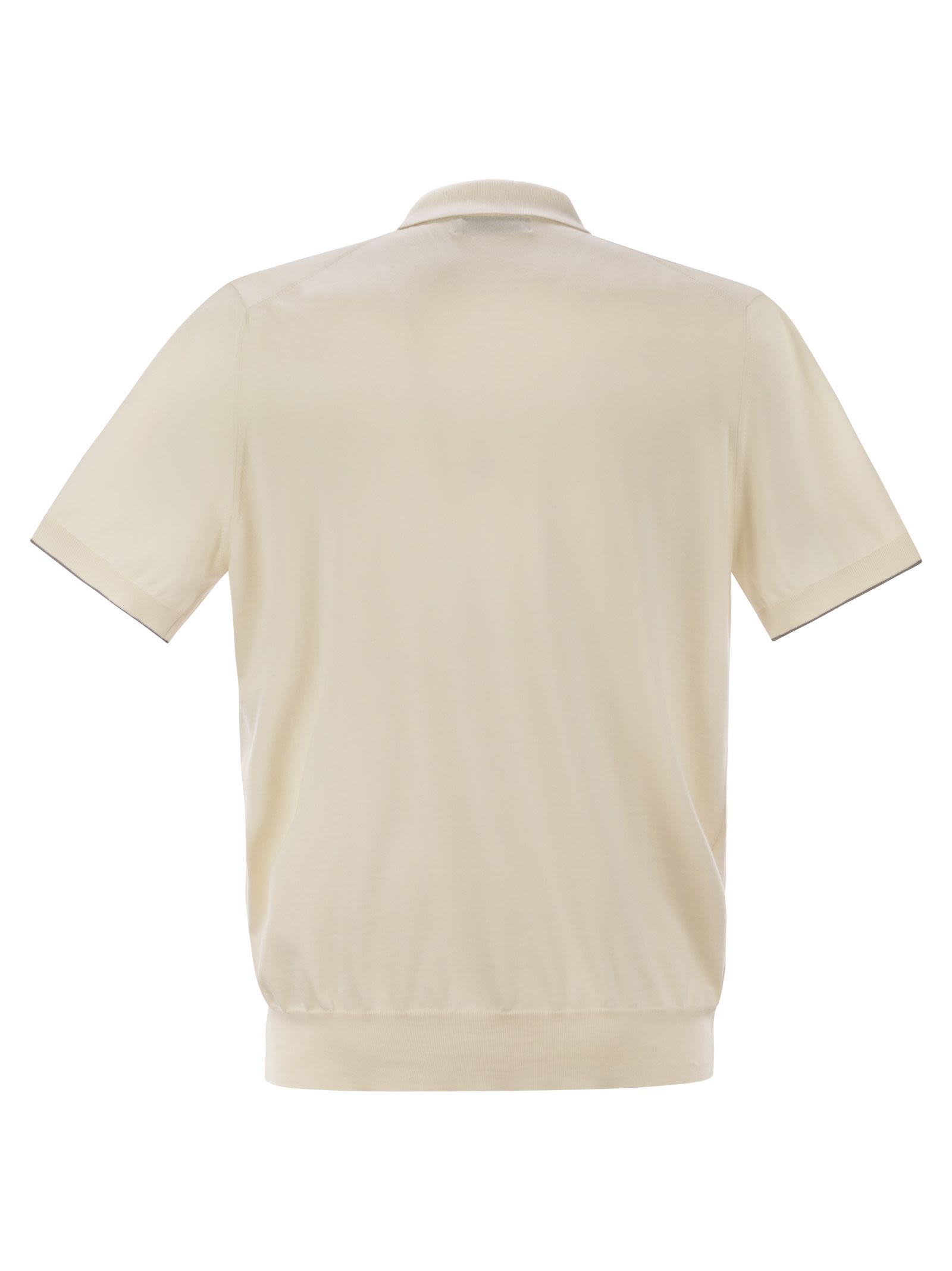 Brunello Cucinelli Men Cotton Polo Style Sweater