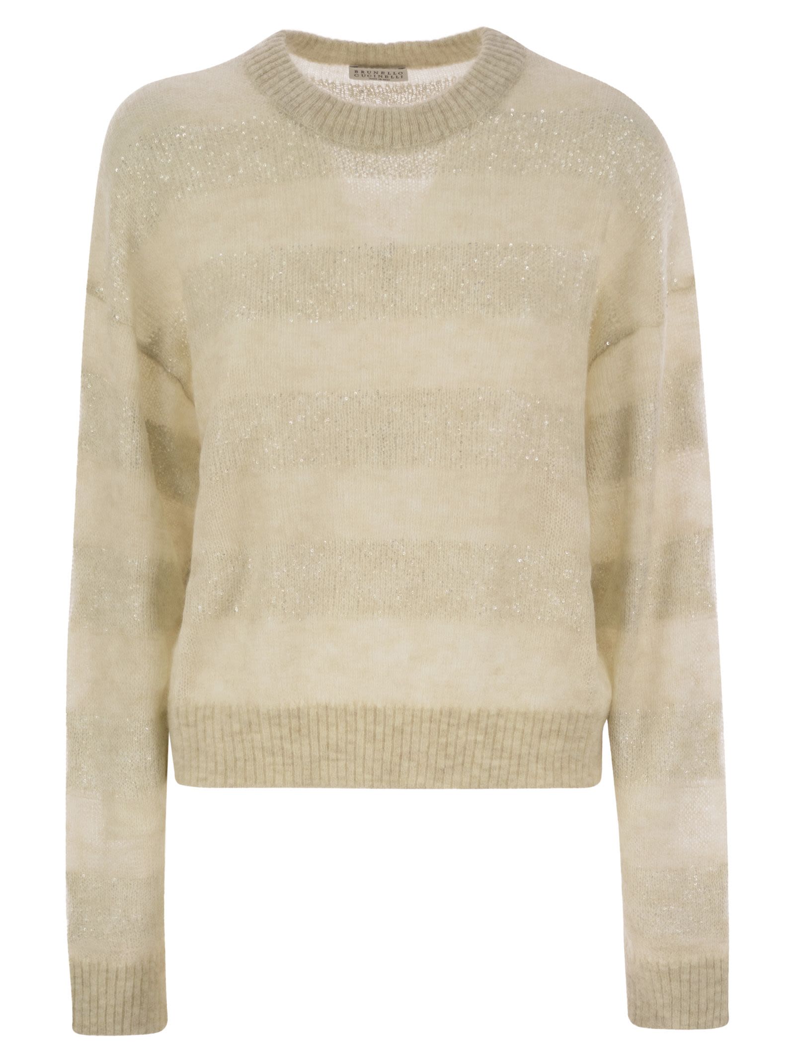 Brunello Cucinelli Women Striped Mohair And Wool Sweater