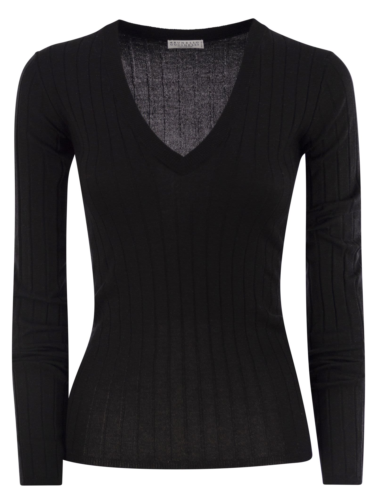 Brunello Cucinelli Women Lightweight Cashmere And Silk Broad Rib Sweater