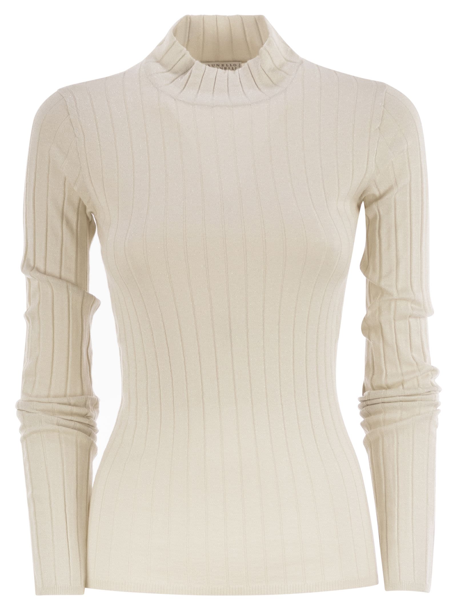 Brunello Cucinelli Women Lightweight Cashmere And Silk Broad Rib Sweater