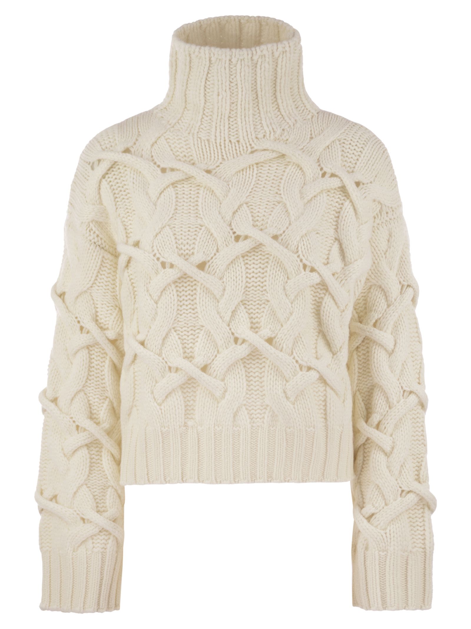 Brunello Cucinelli Women Braided High-Necked Cashmere Sweater