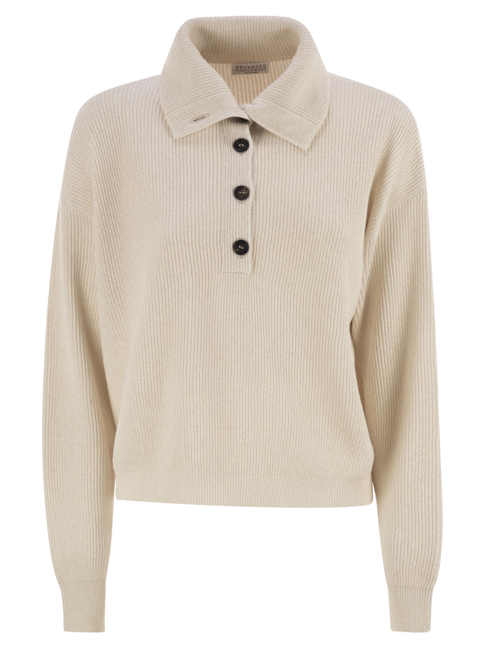 Brunello Cucinelli Women Cotton And Viscose Rib Knit High Collar