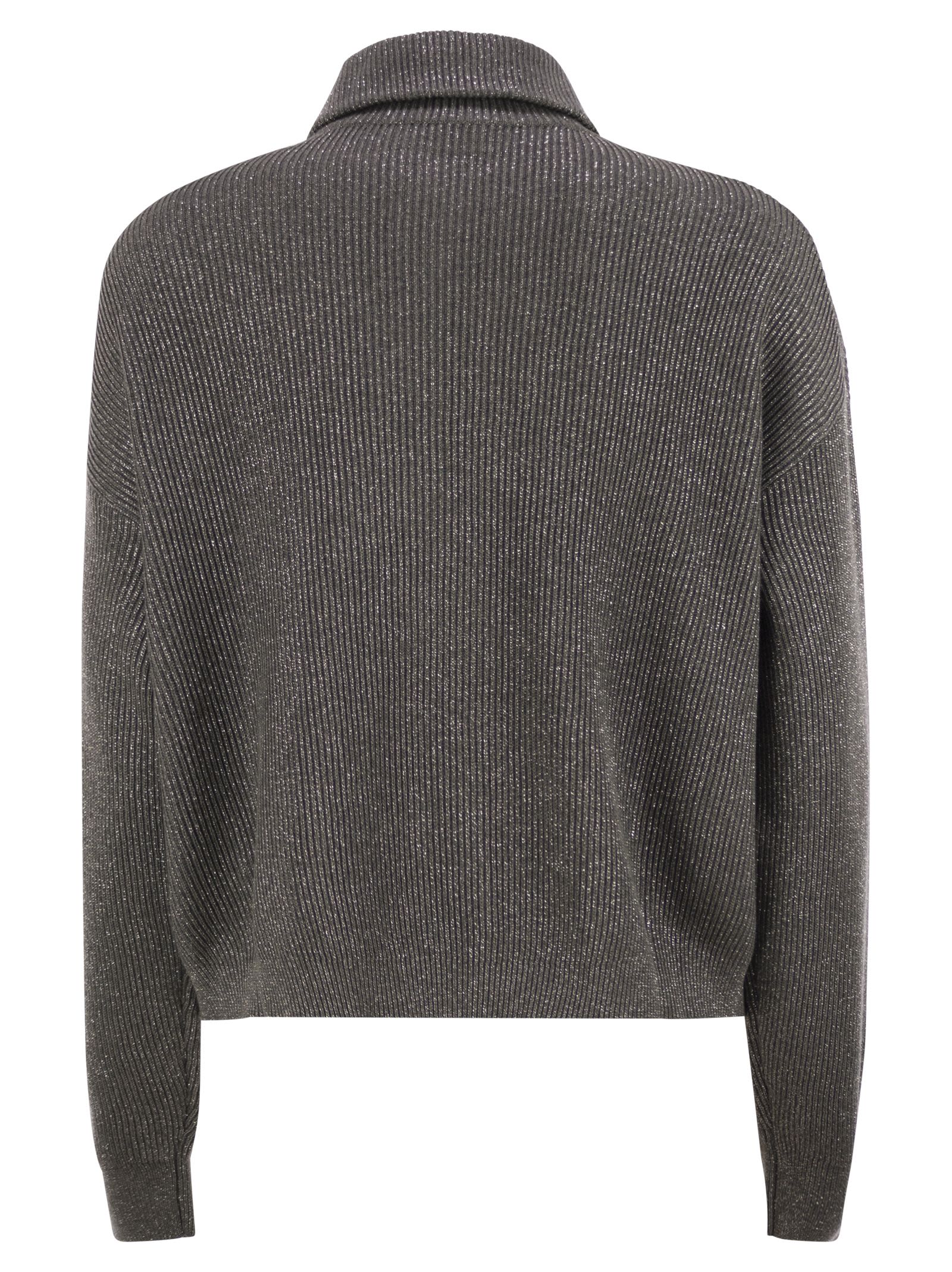 Brunello Cucinelli Women Cotton And Viscose Rib Knit High Collar