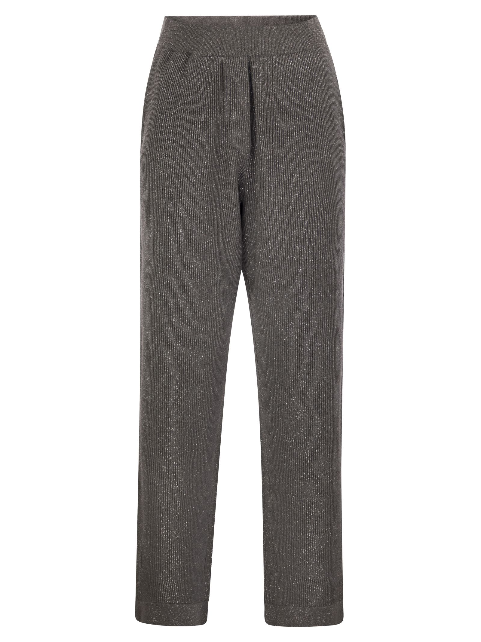 Brunello Cucinelli Women English Rib Cotton And Viscose Pants
