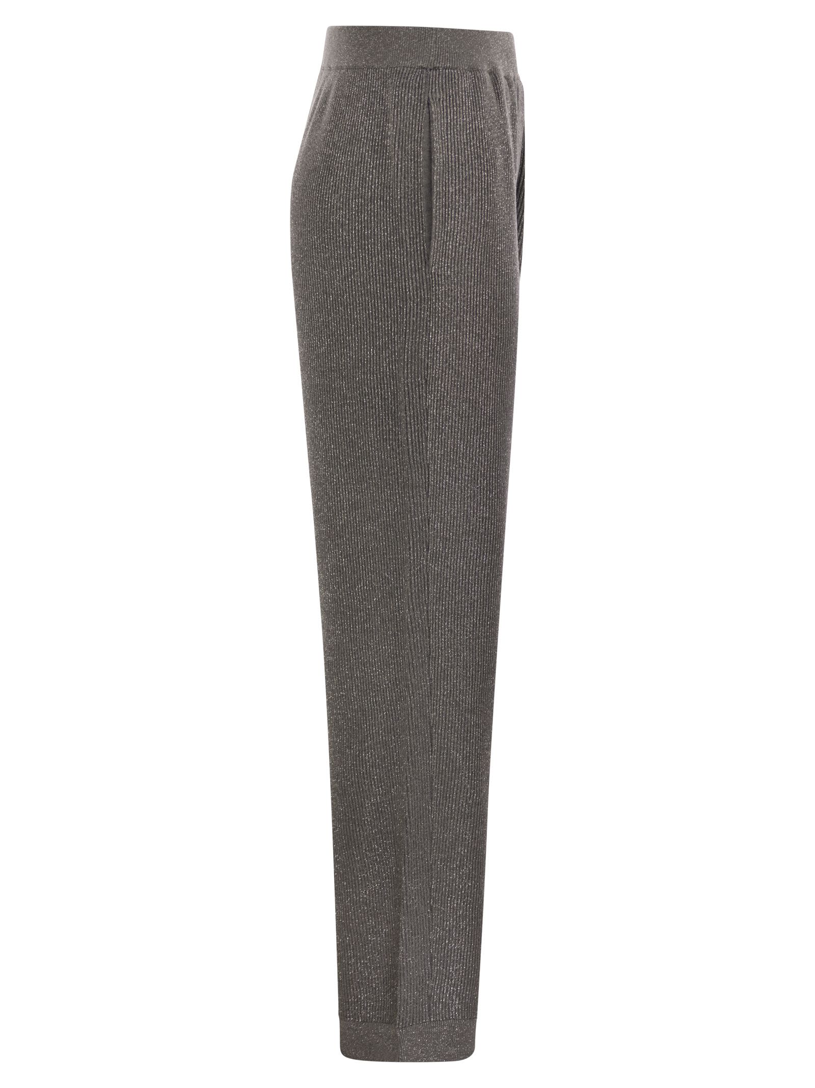 Brunello Cucinelli Women English Rib Cotton And Viscose Pants