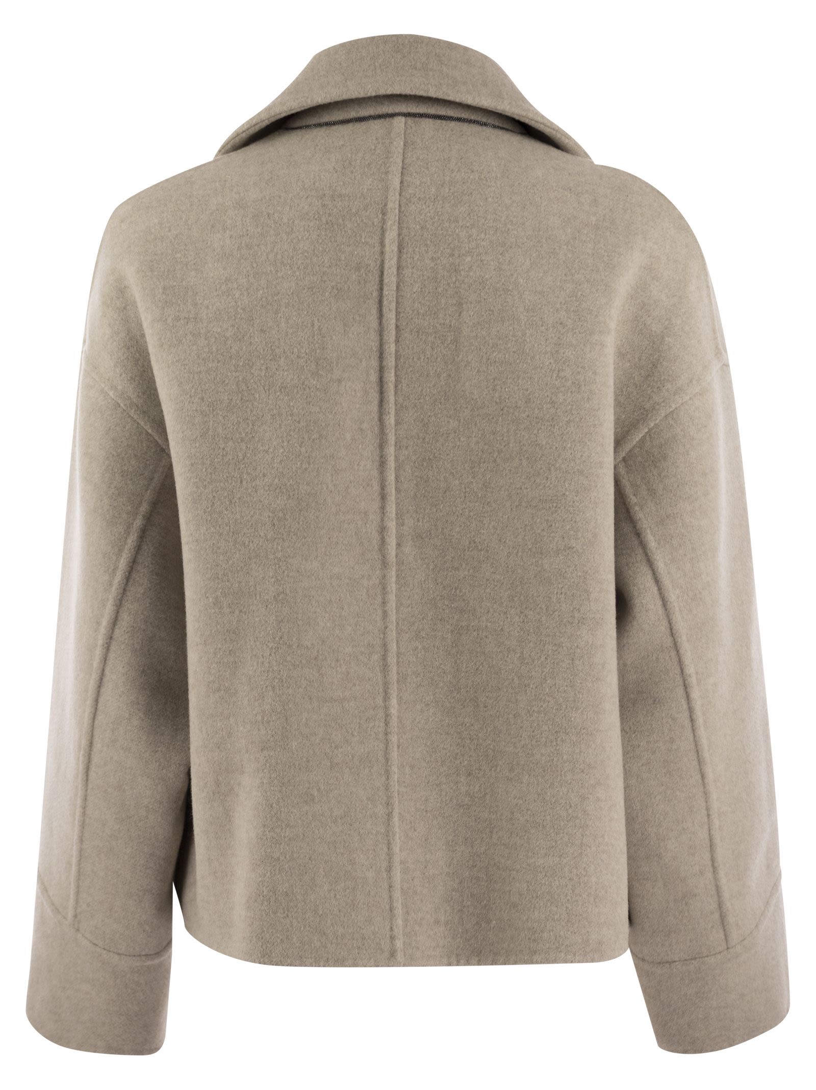 Brunello Cucinelli Women Double-Breasted Wool And Cashmere Short Coat