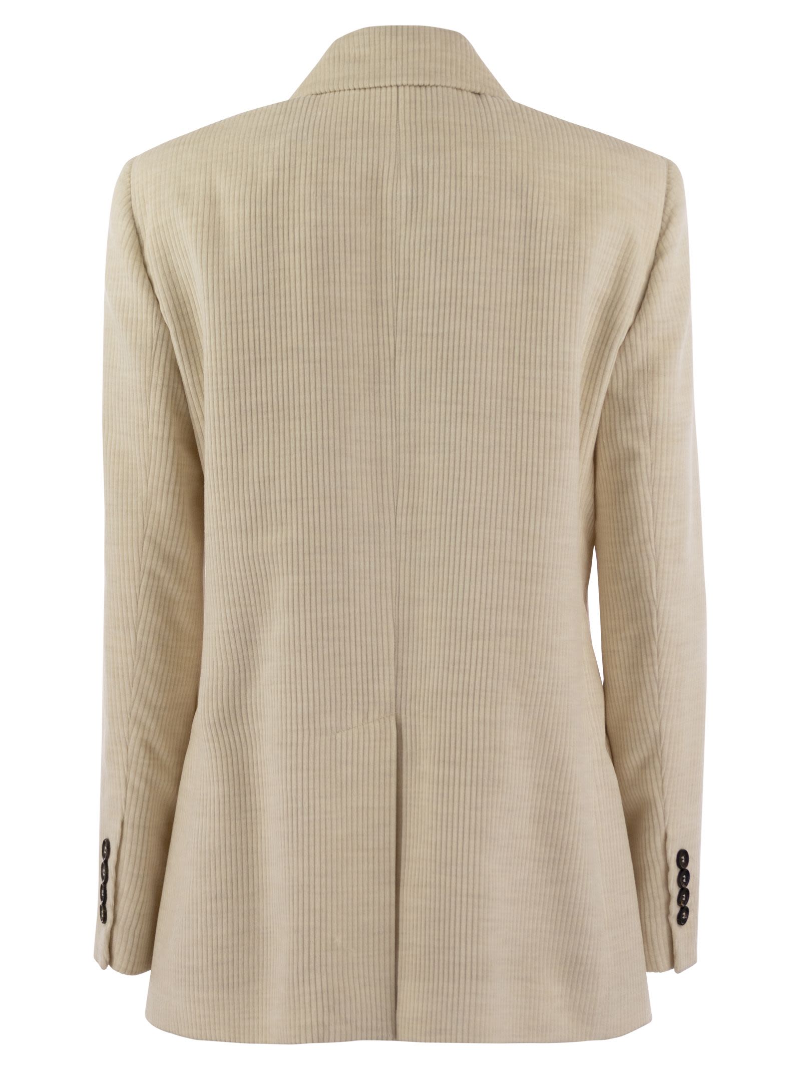 Brunello Cucinelli Women Viscose And Cotton Corduroy Jacket With Necklace