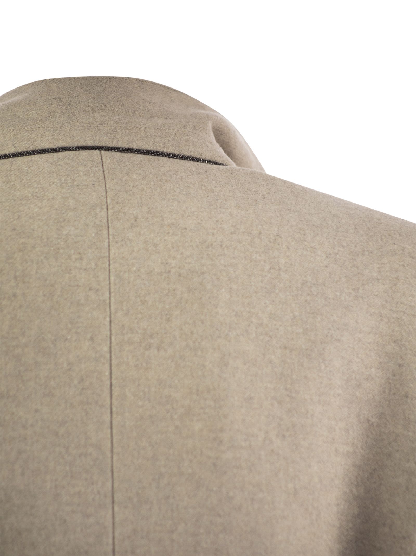 Brunello Cucinelli Women Lightweight Wool Cloth Coat With Jewellery