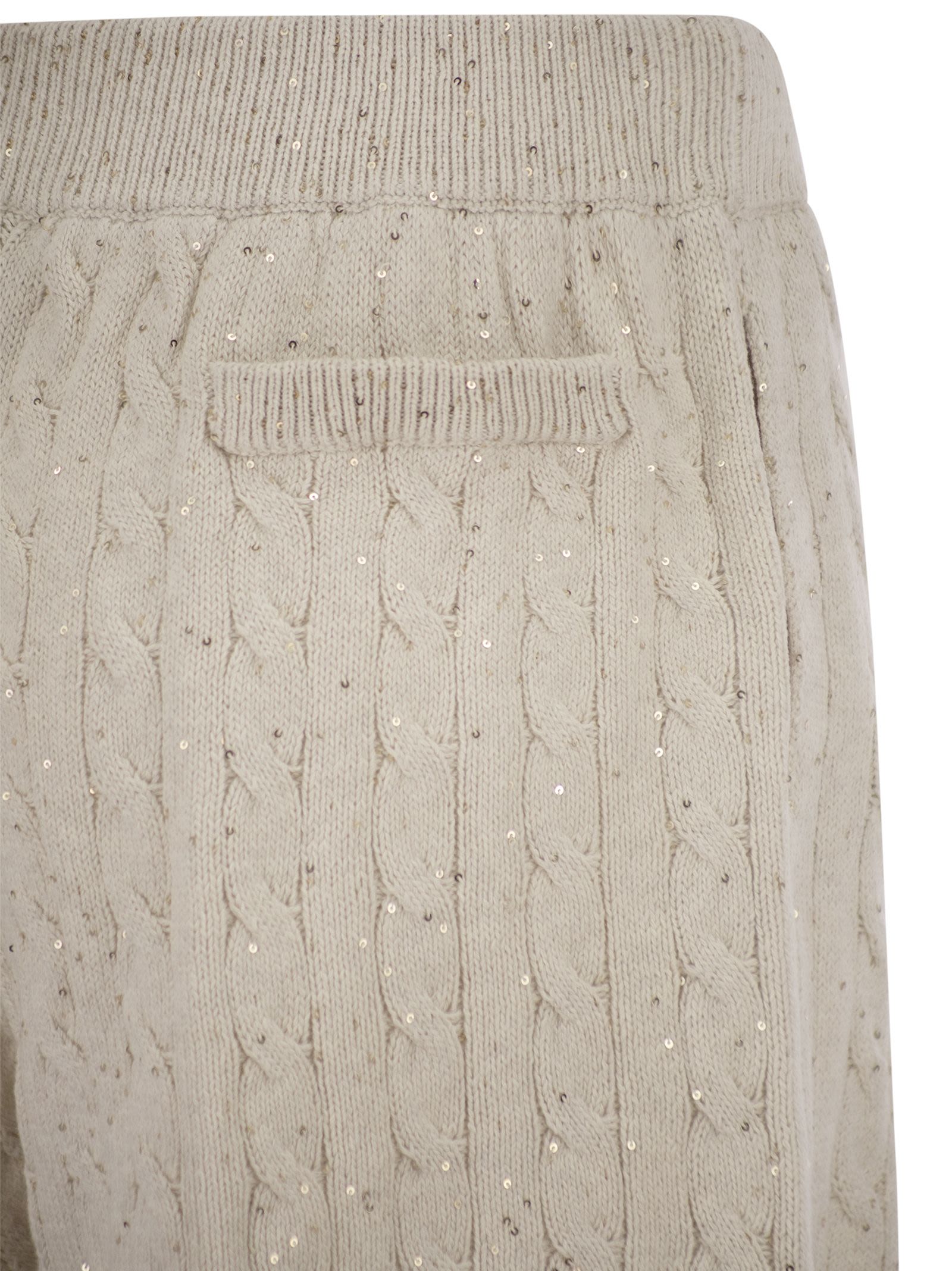 Brunello Cucinelli Women Cotton Knit Shorts With Sequins