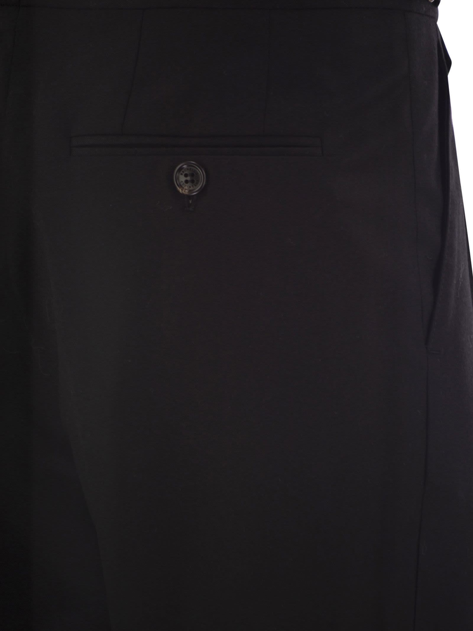 Brunello Cucinelli Men Tailor-Fit Trousers In Virgin Wool Canvas With Double Inverted Darts And Buckles On The Side