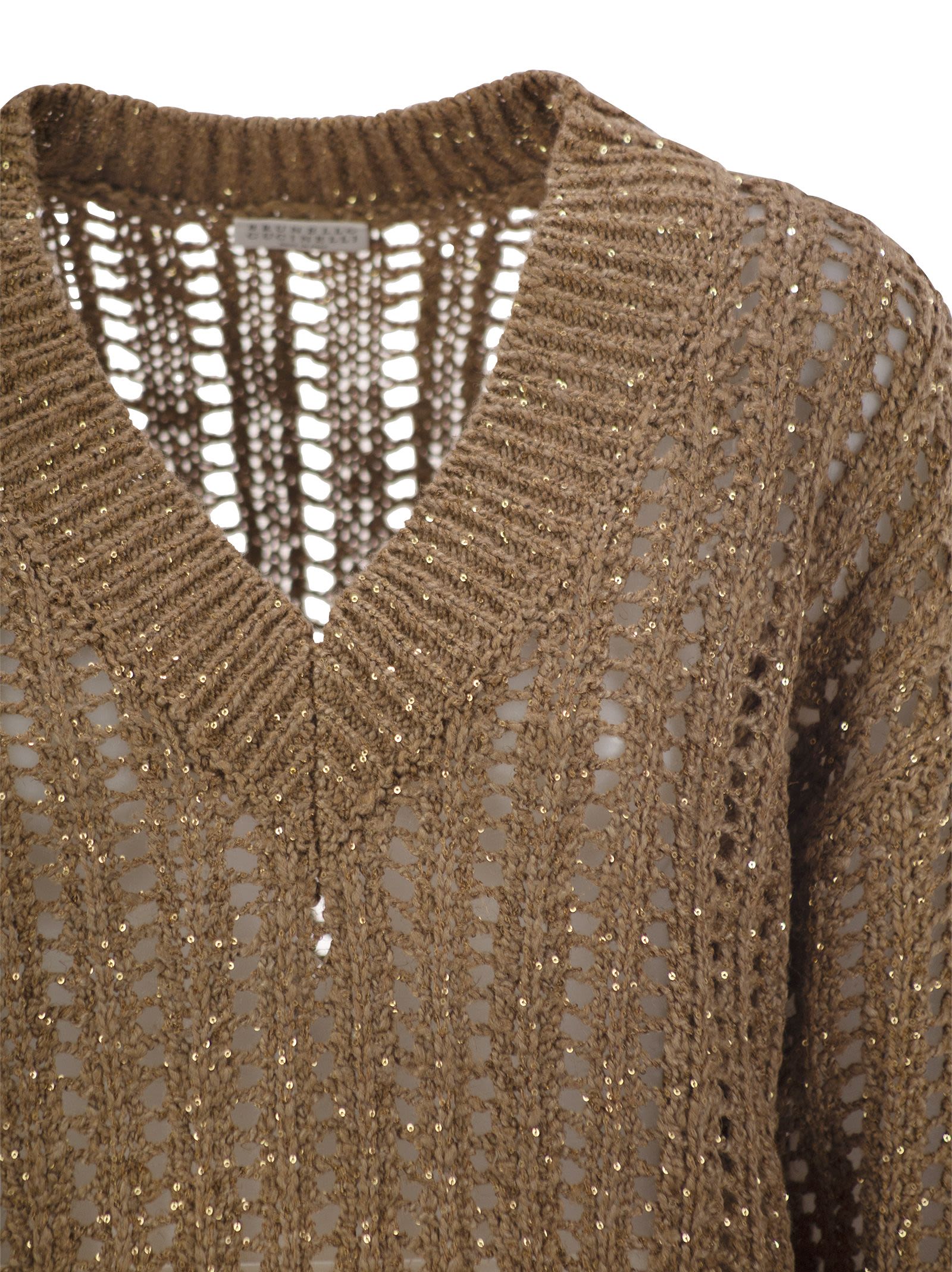 Brunello Cucinelli Women Silk And Linen V-Neck Sweater