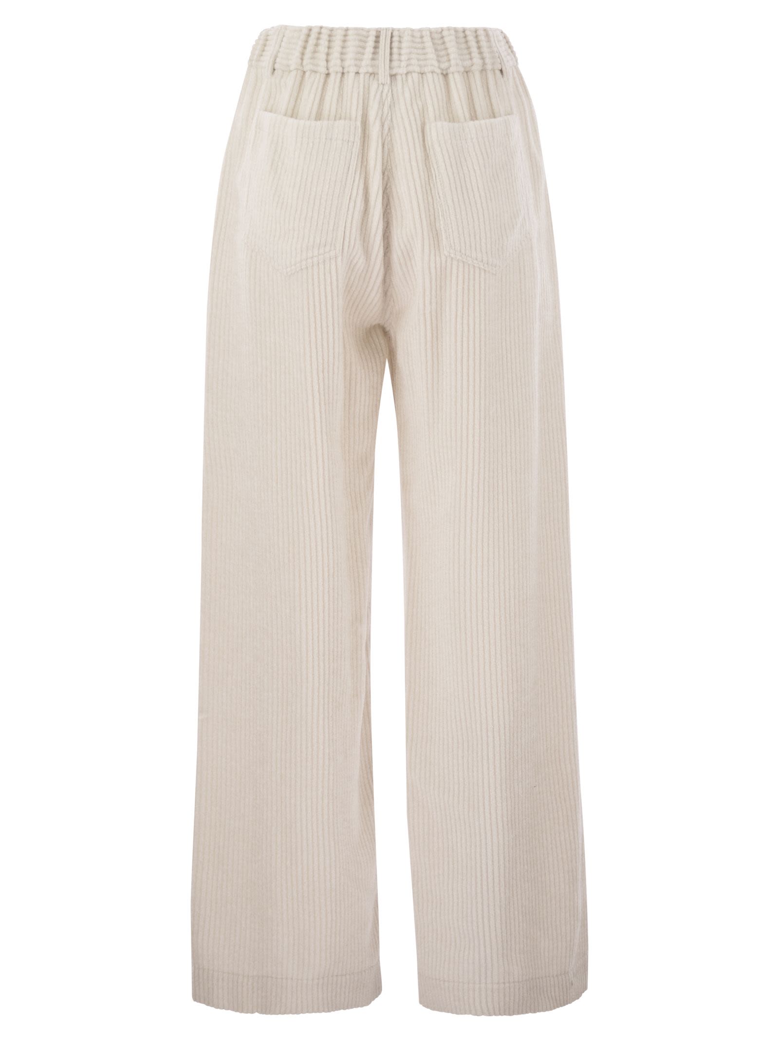 Brunello Cucinelli Women Fluid Corduroy Trousers With Jewellery