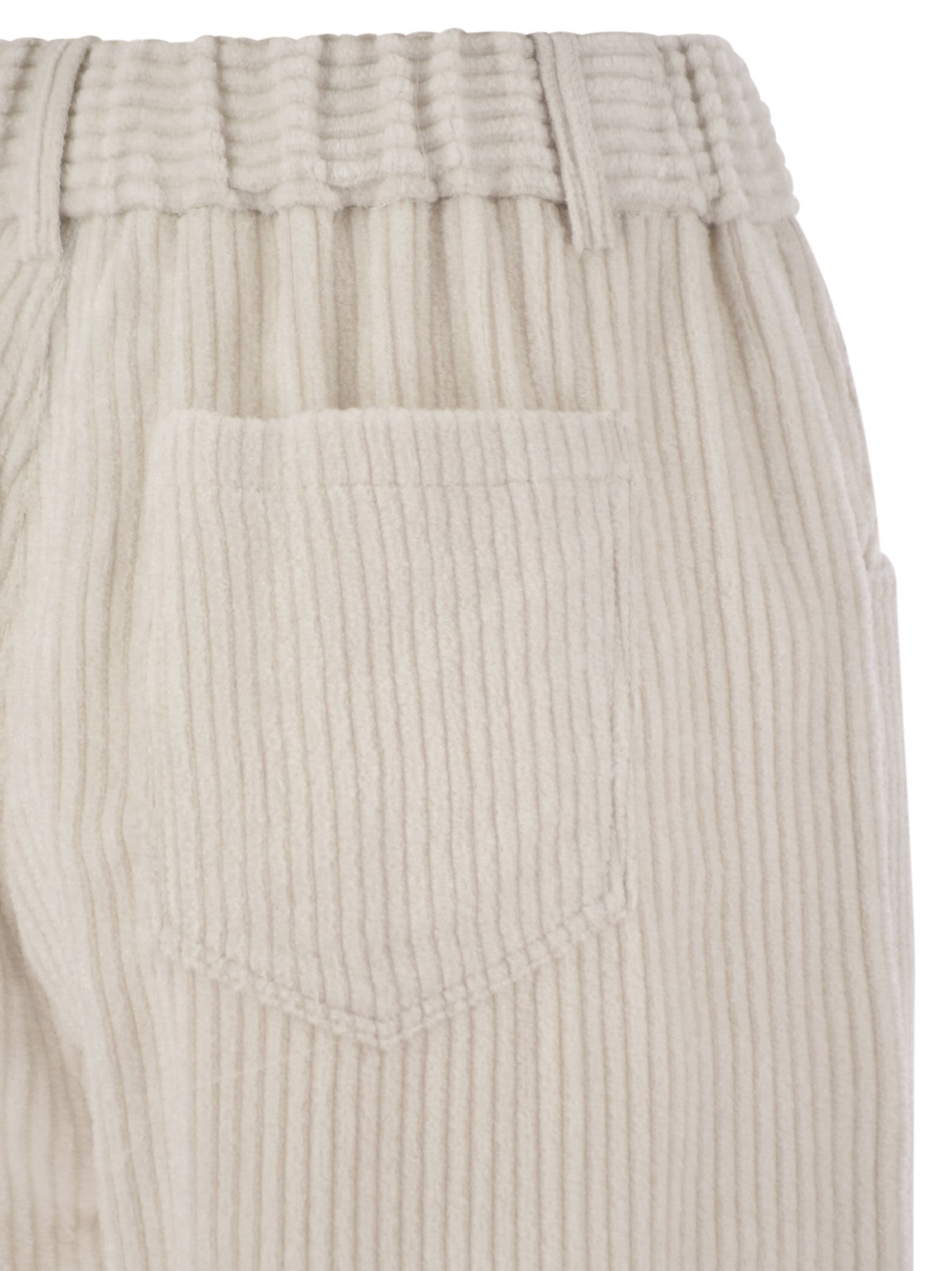 Brunello Cucinelli Women Fluid Corduroy Trousers With Jewellery