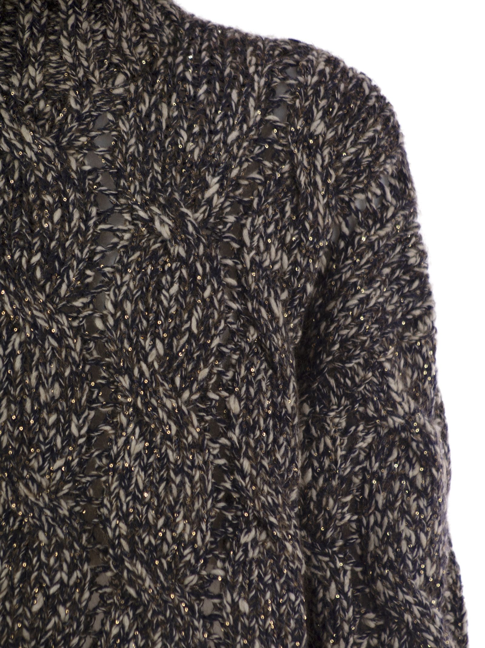 Brunello Cucinelli Women Soft Wool, Cashmere And Mohair Turtleneck Sweater With Braided Design