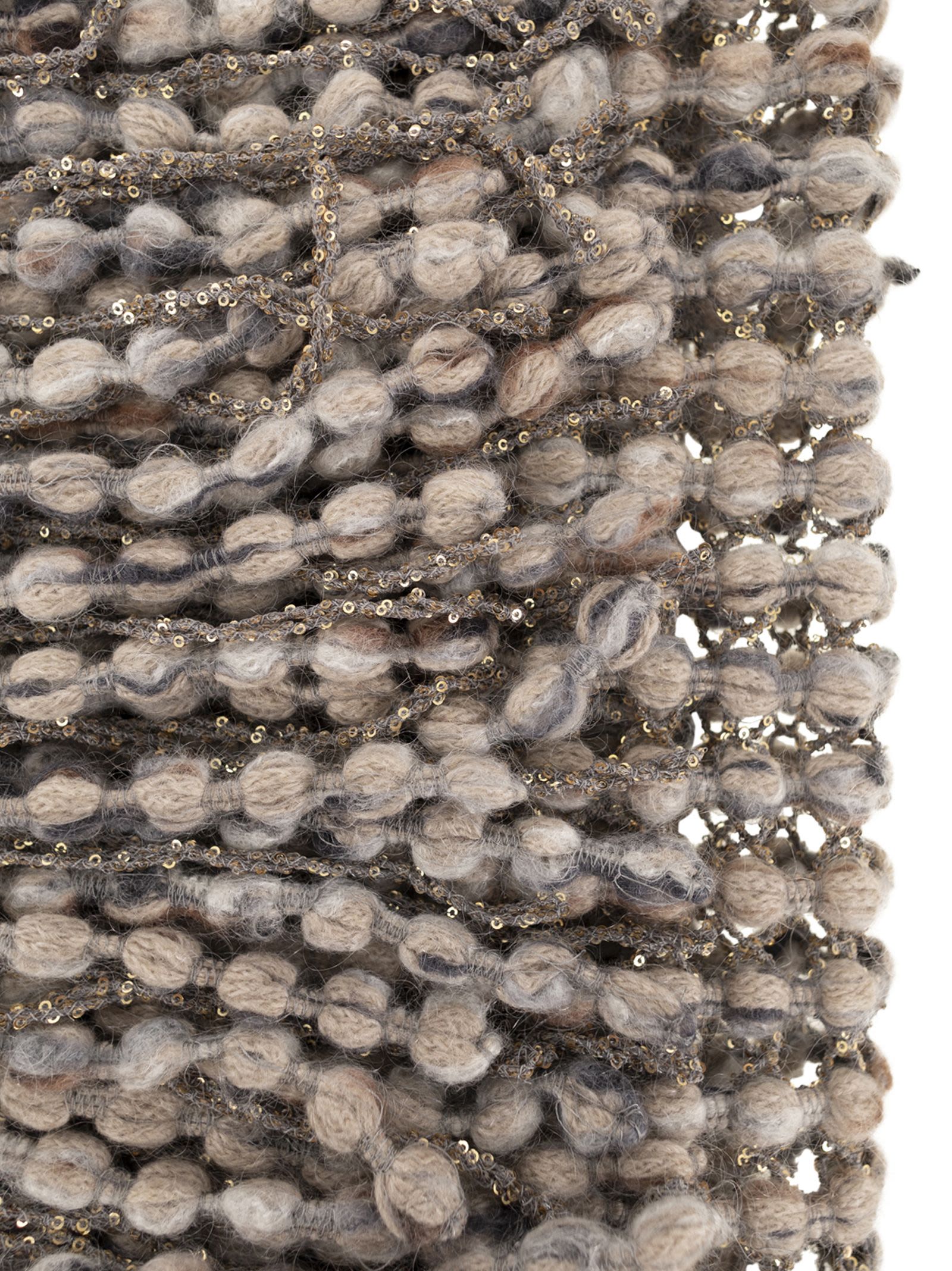 Brunello Cucinelli Women Balloon Net Embroidery Knit Scarf Of Virgin Wool, Cashmere And Mohair