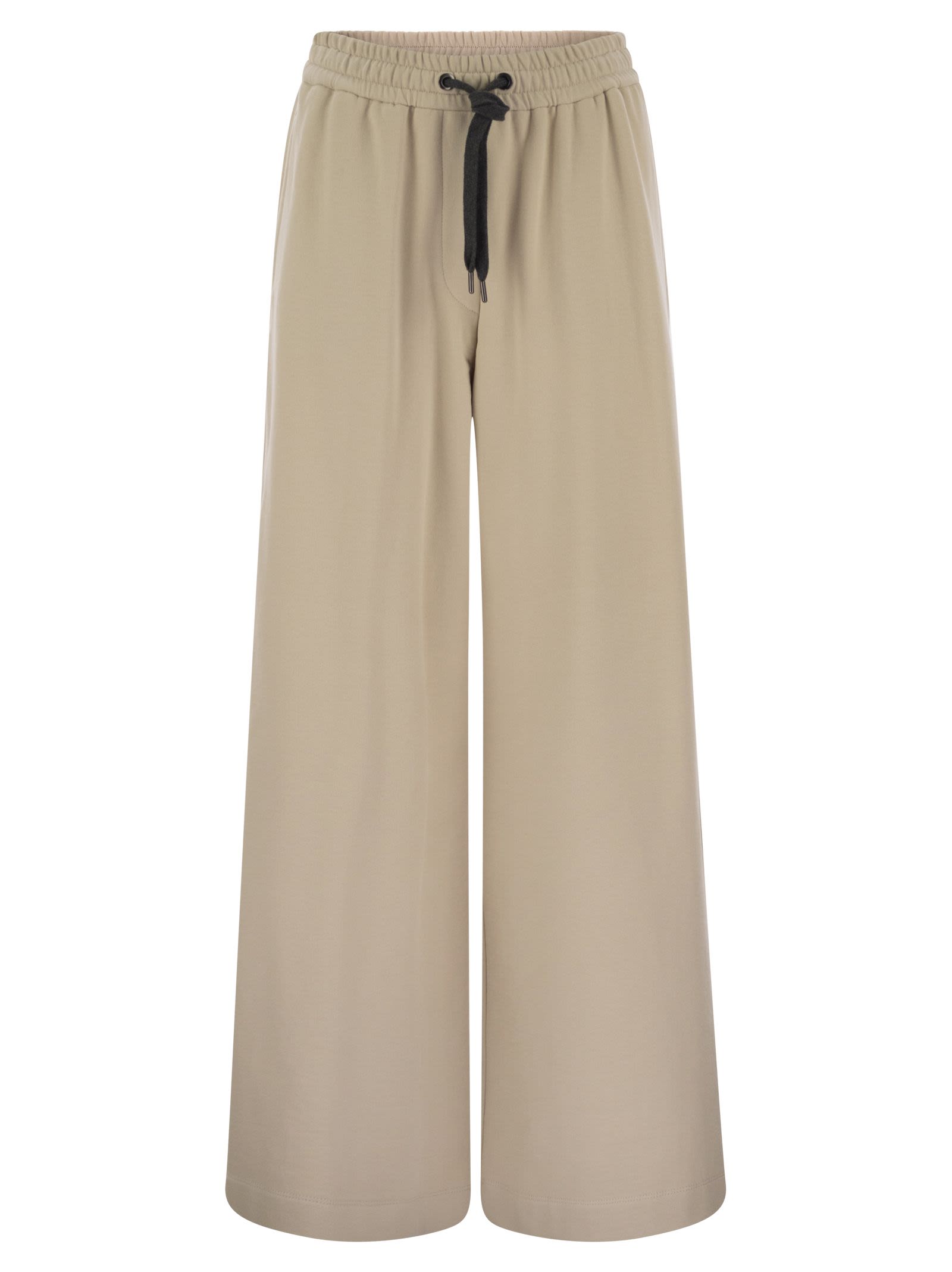 Brunello Cucinelli Women Track Trousers In Cotton Fleece Smooth