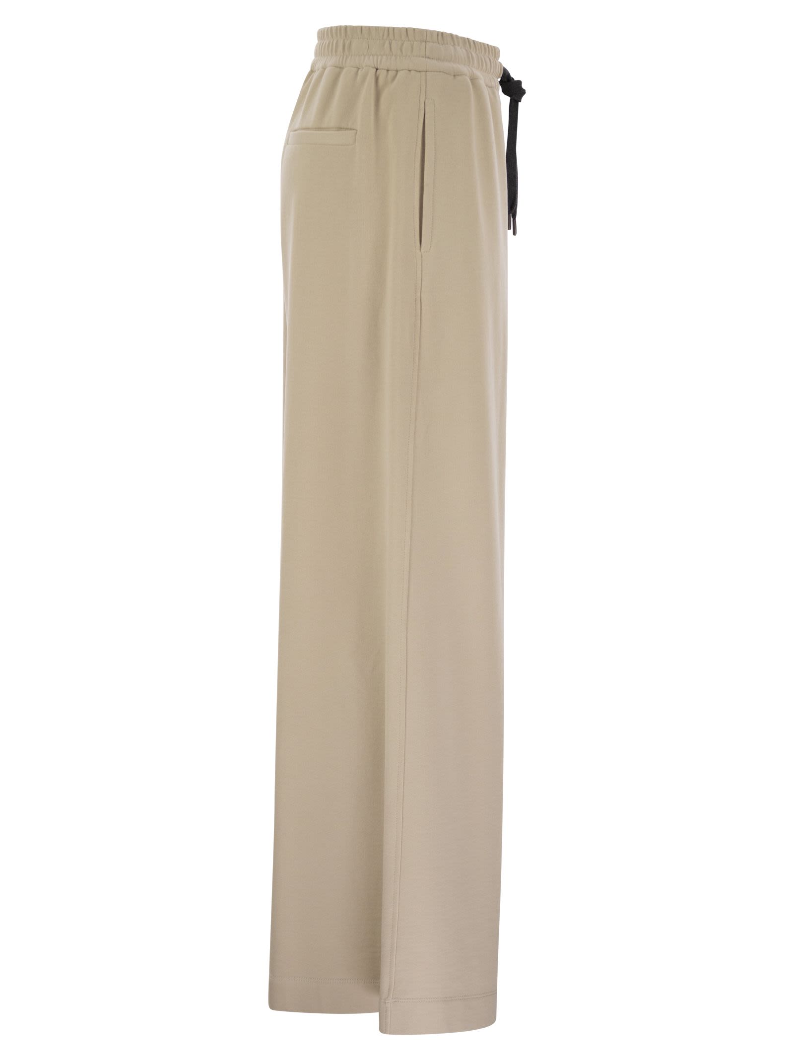 Brunello Cucinelli Women Track Trousers In Cotton Fleece Smooth