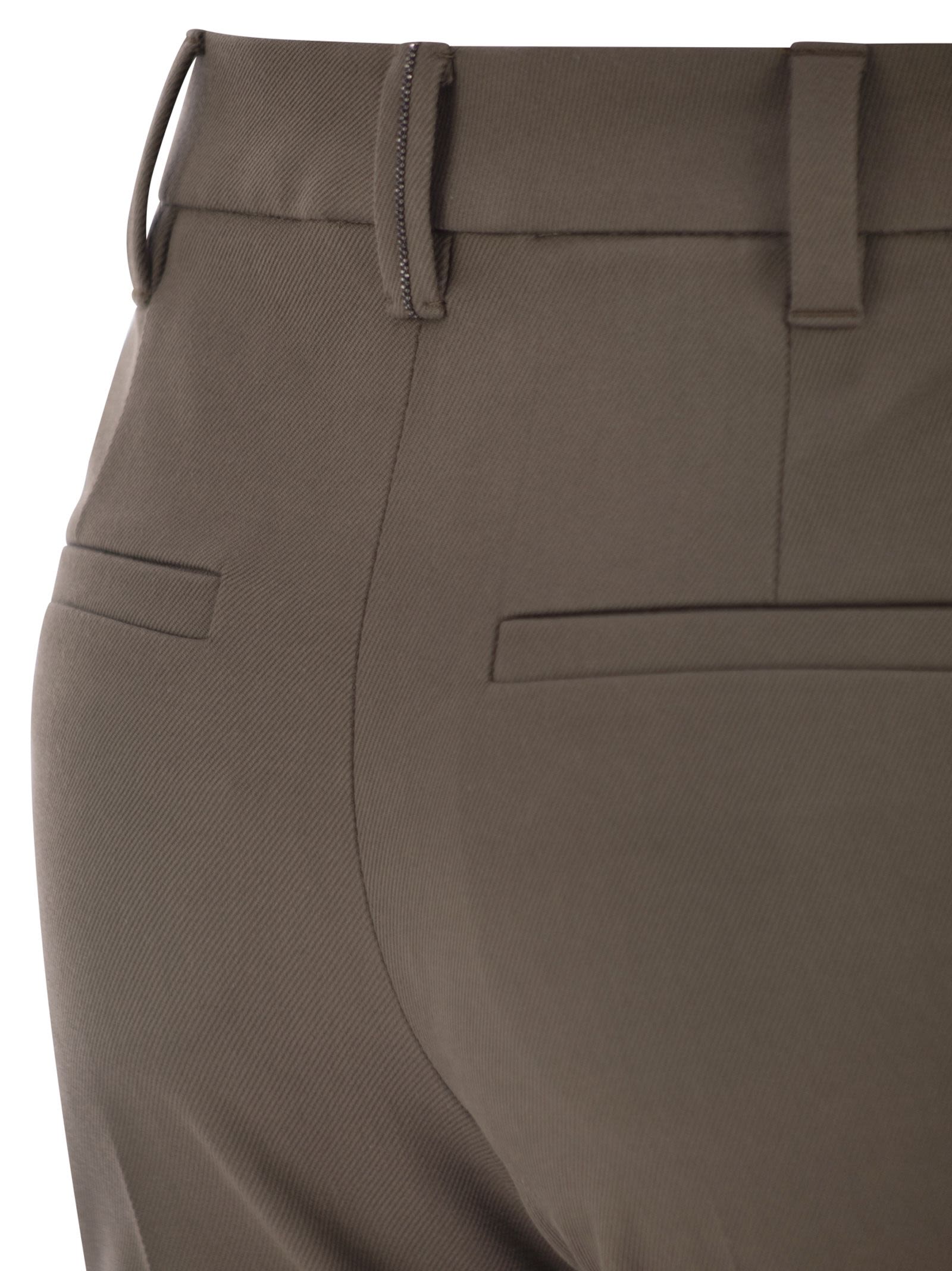 Brunello Cucinelli Women Cigarette Trousers In Stretch Cotton