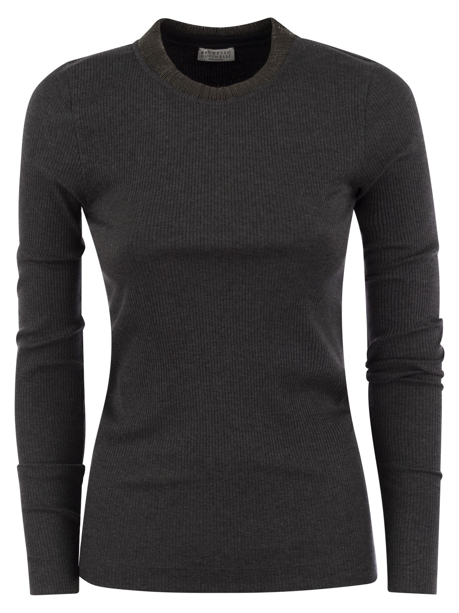 Brunello Cucinelli Women Ribbed Stretch Cotton Jersey