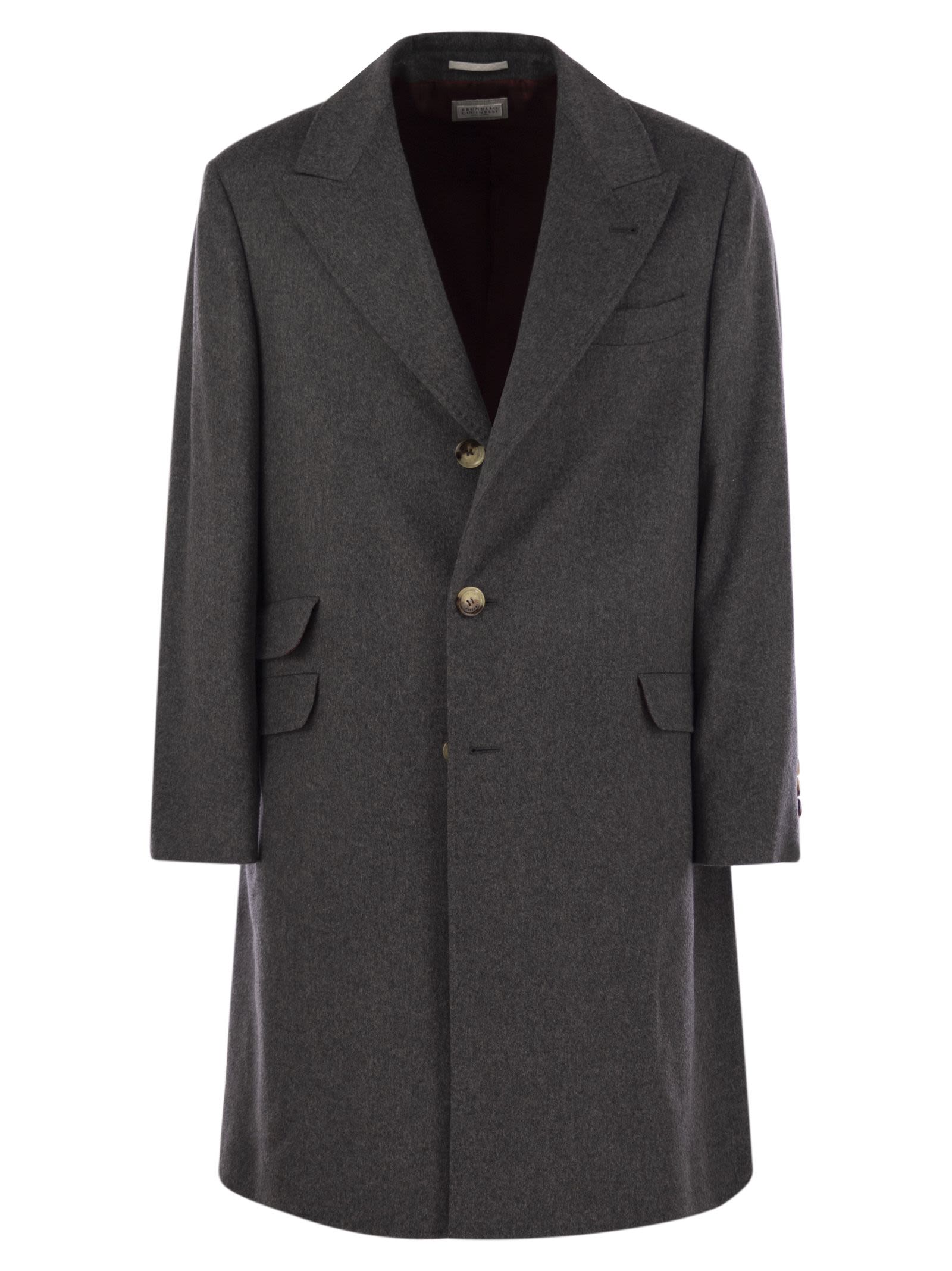 Brunello Cucinelli Men Wool And Cashmere Coat