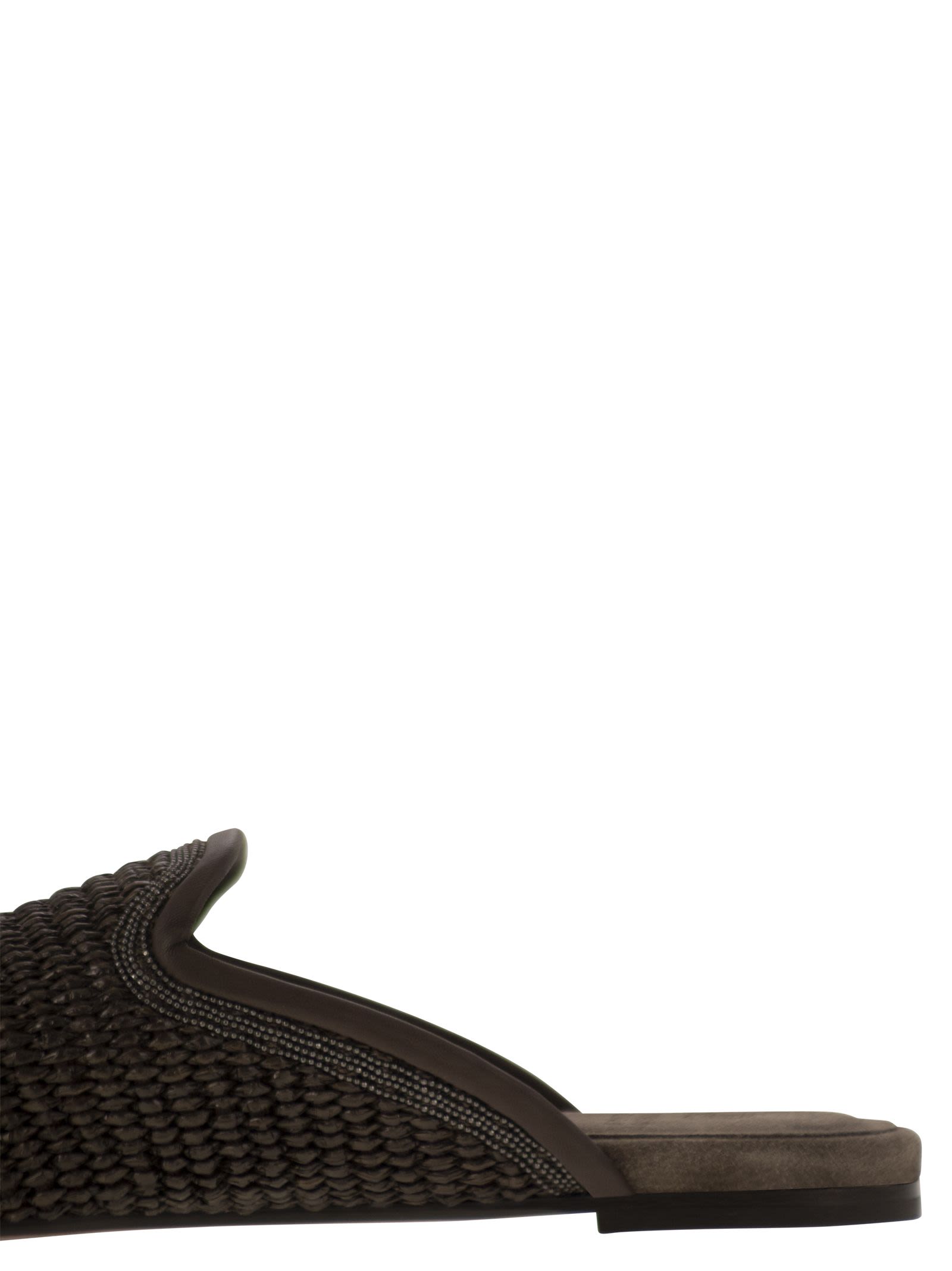 Brunello Cucinelli Women Techno Raffia Slipper With Precious Trim