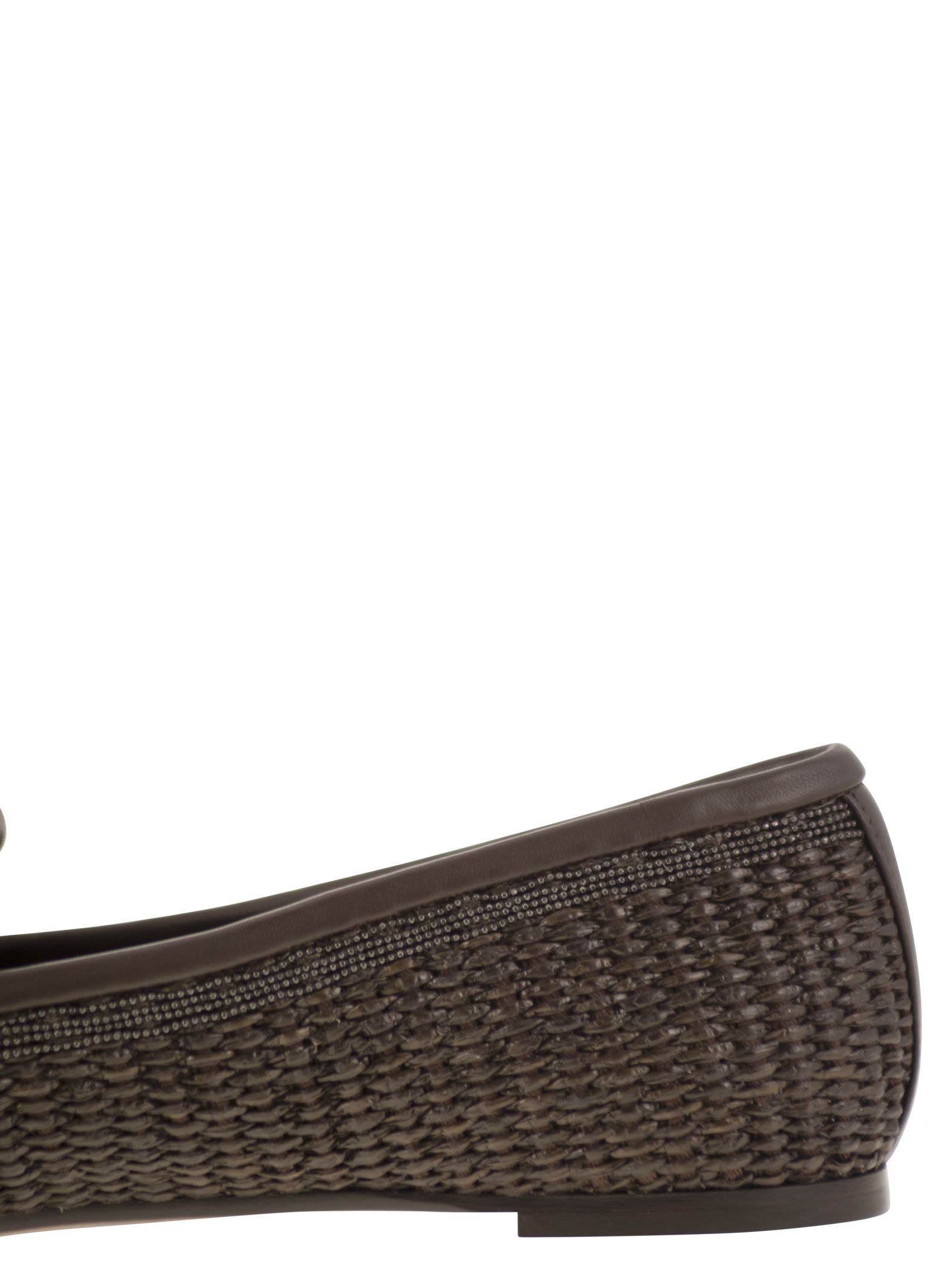 Brunello Cucinelli Women Techno Raffia Slipper With Precious Trim