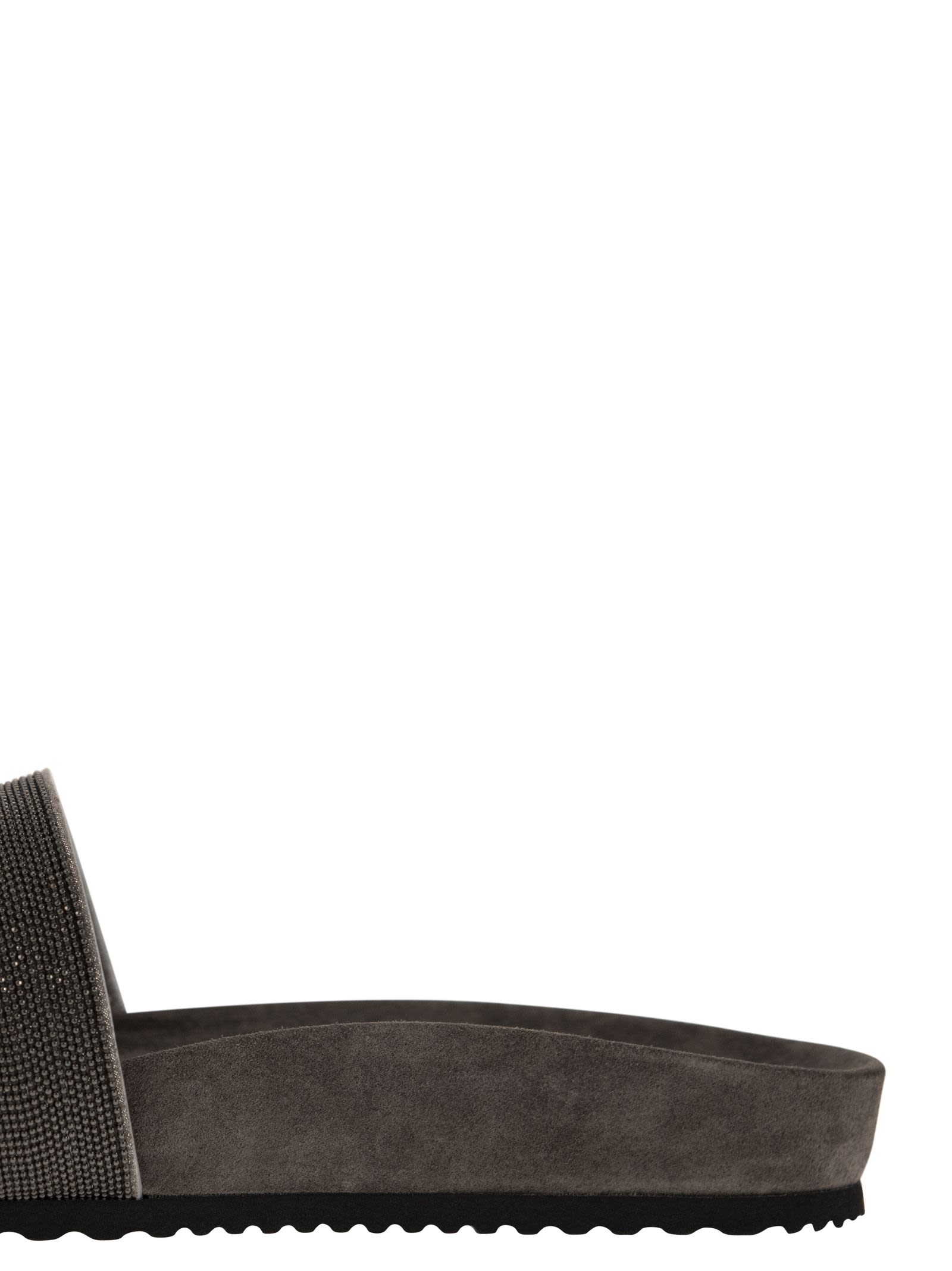 Brunello Cucinelli Women Precious Lignite Slippers