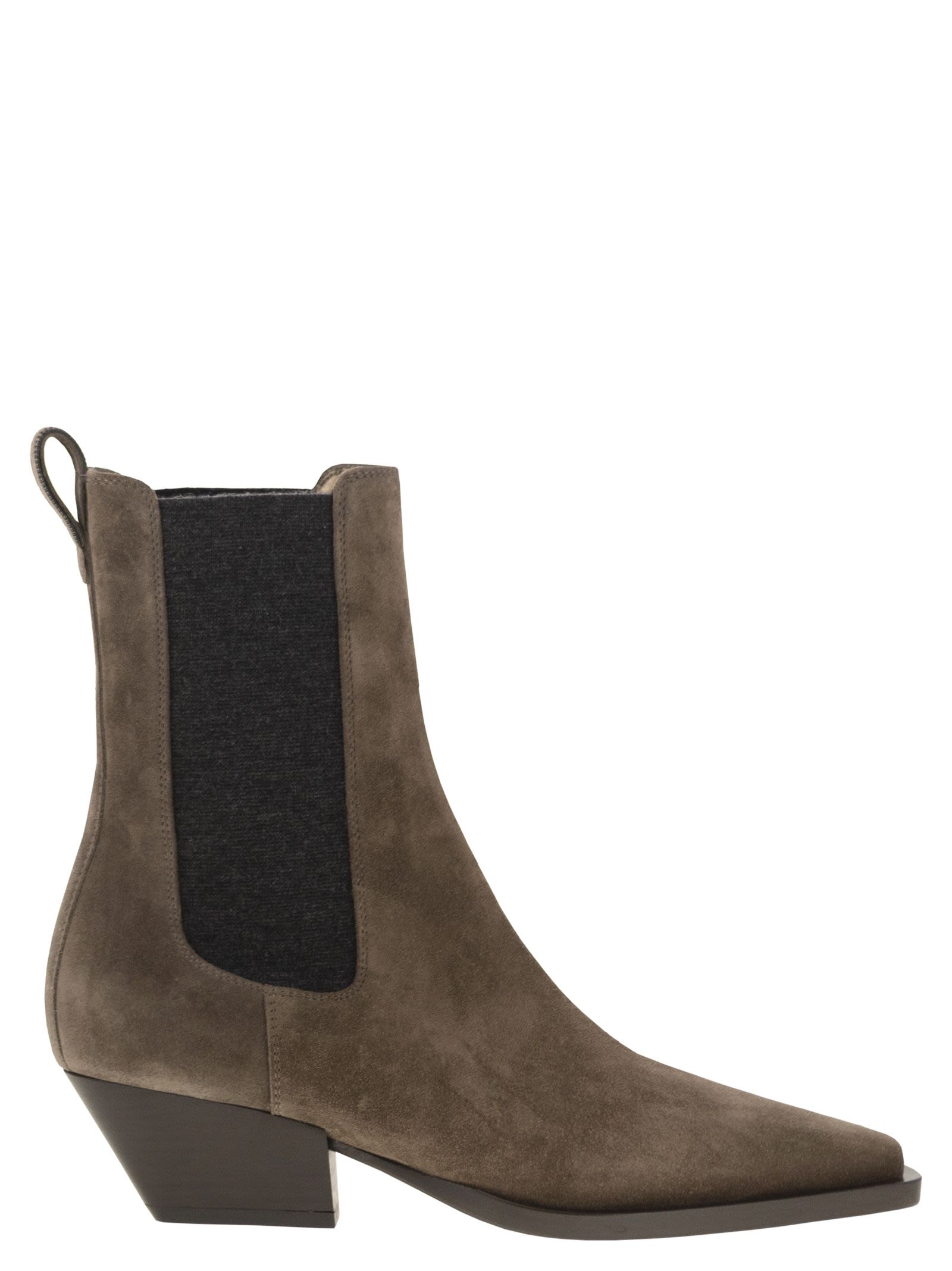 Brunello Cucinelli Women Texan Suede Ankle Boot