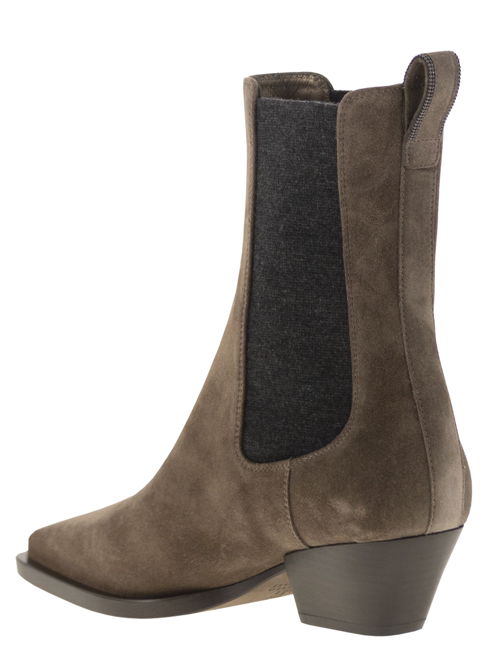 Brunello Cucinelli Women Texan Suede Ankle Boot
