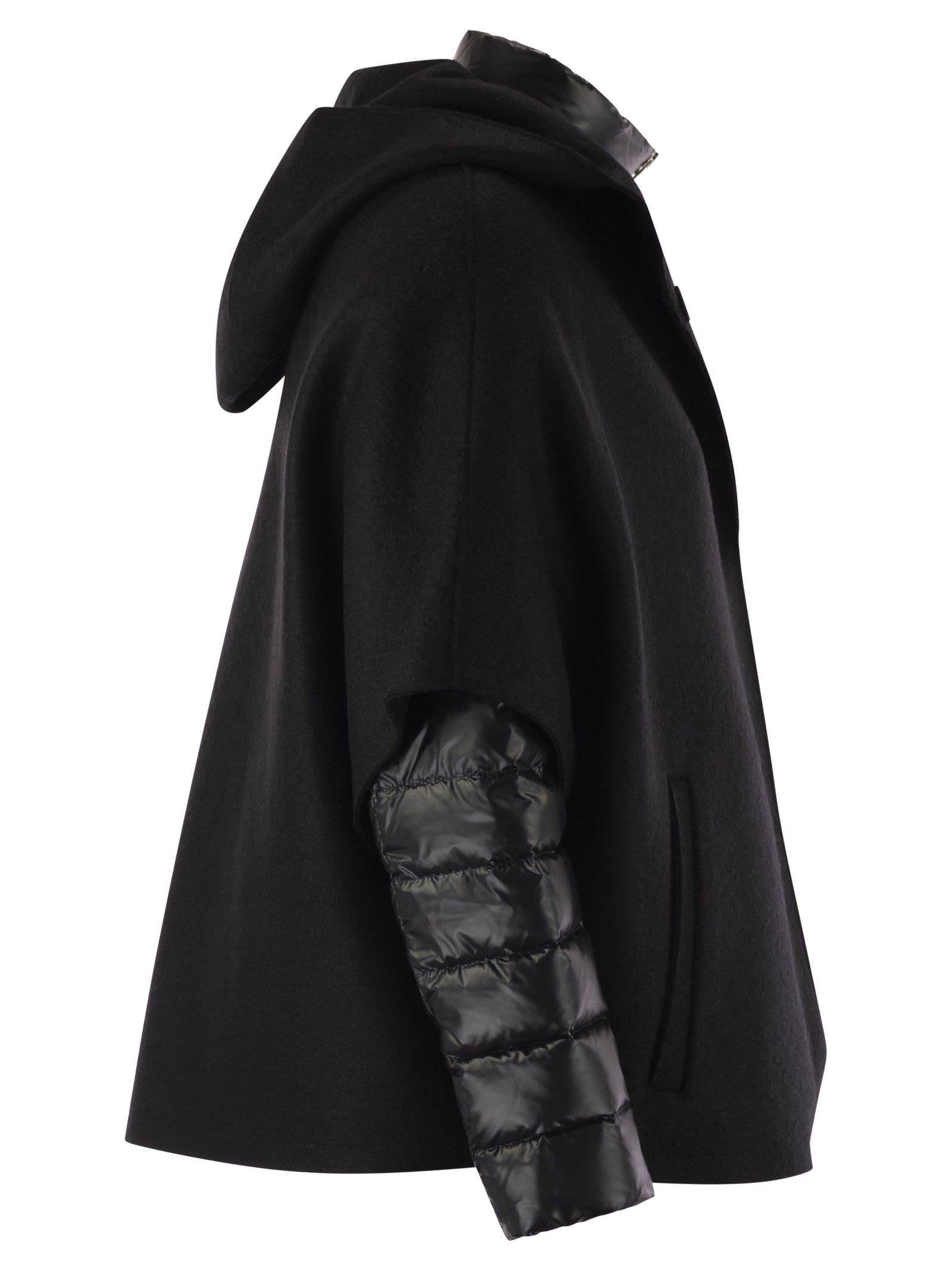 Herno Women Resort Hood In Ultralight Wool And Nylon