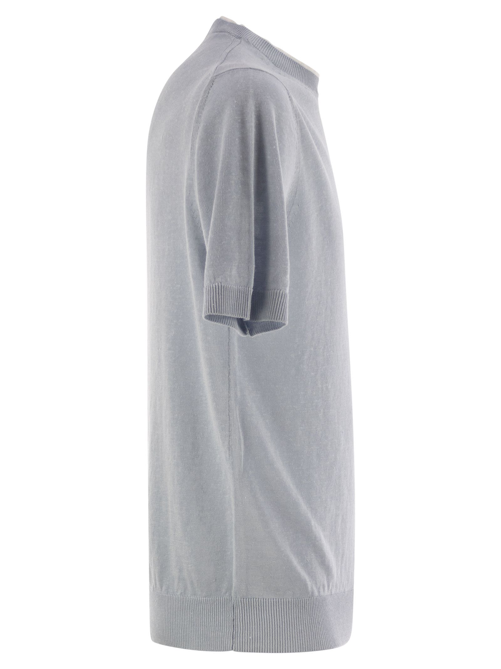 Peserico Men T-Shirt In Linen And Cotton Yarn