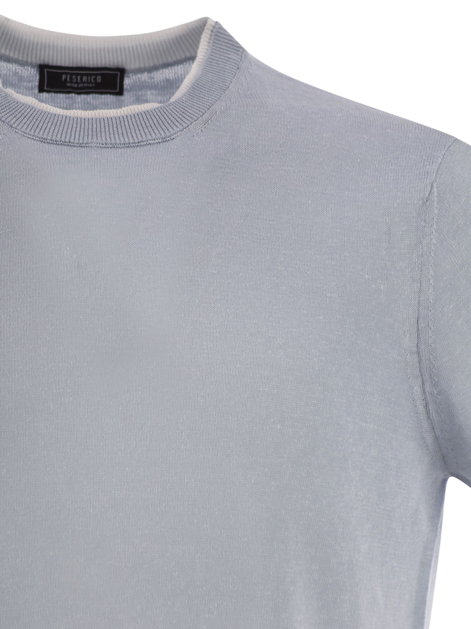 Peserico Men T-Shirt In Linen And Cotton Yarn
