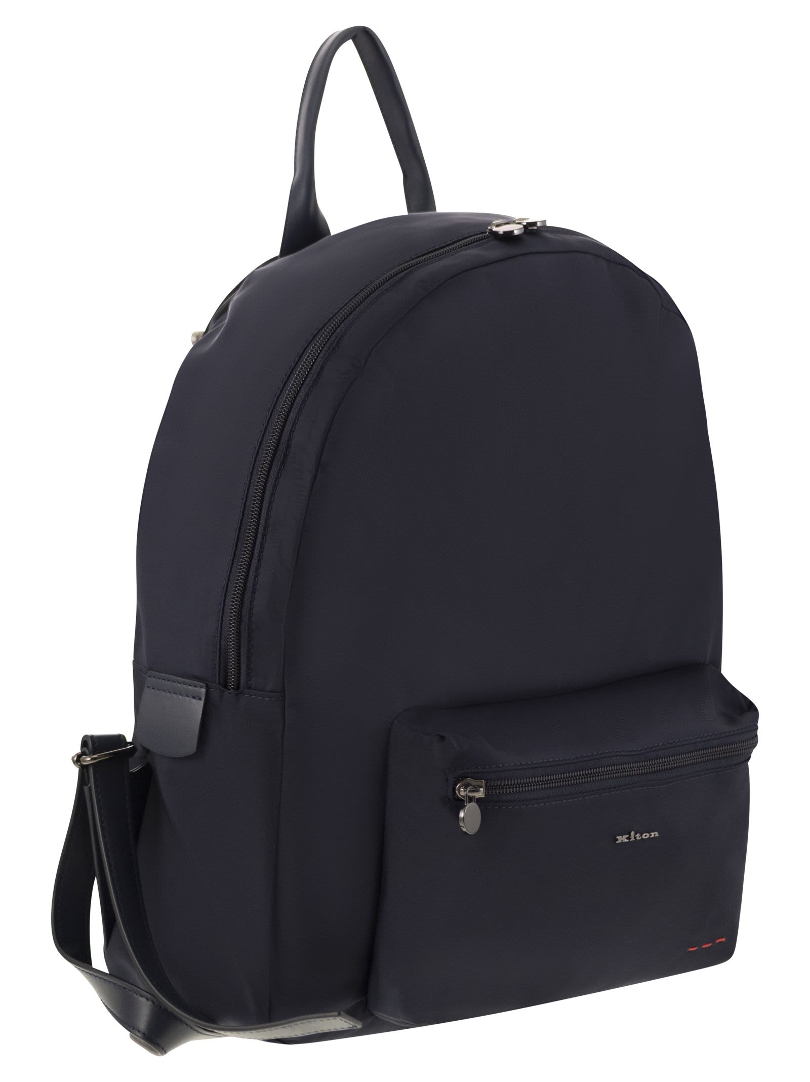 Kiton Men Technical Fabric Backpack With Logo