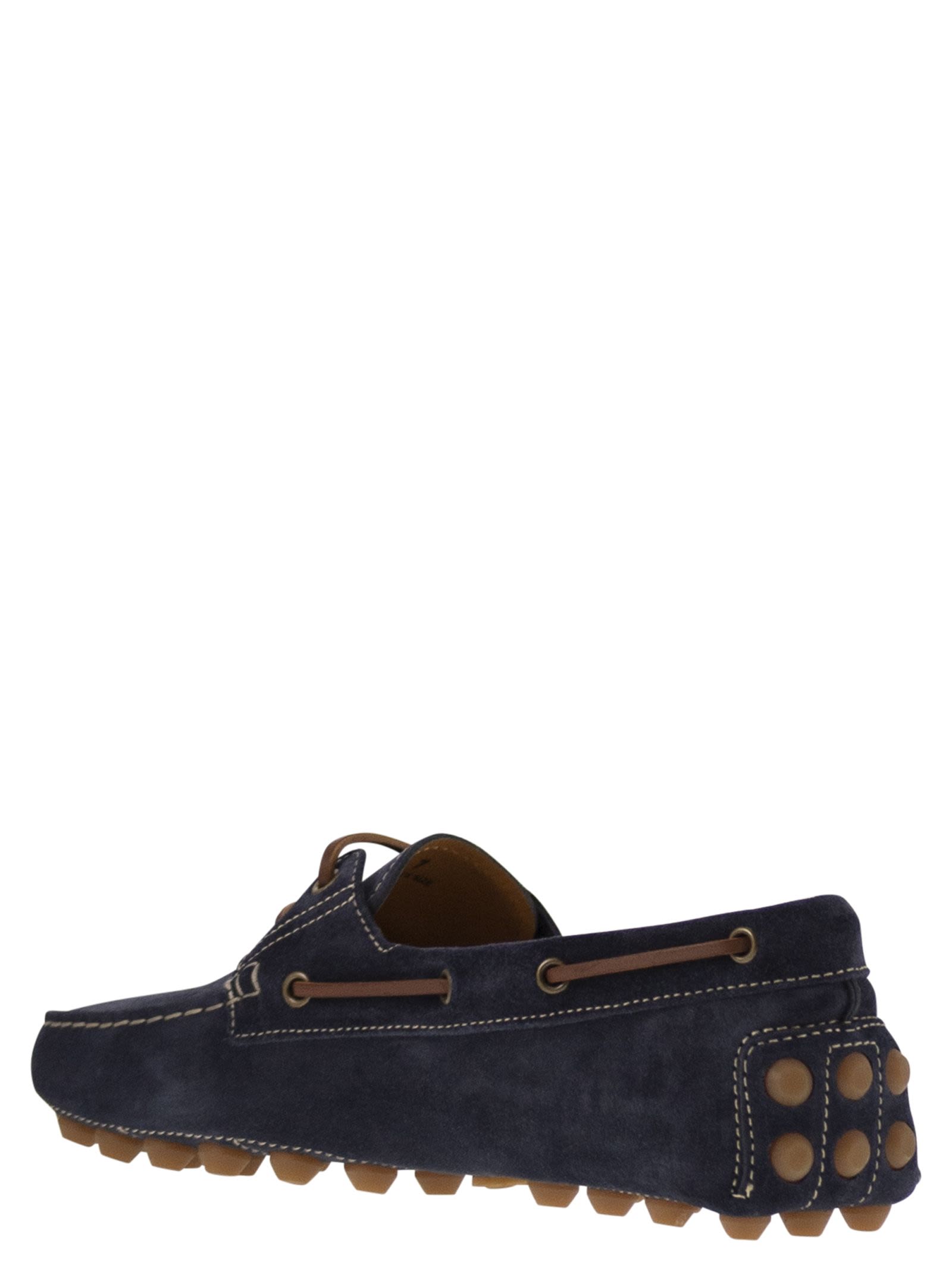 Tod's Men Rubber Bubble Suede Boat