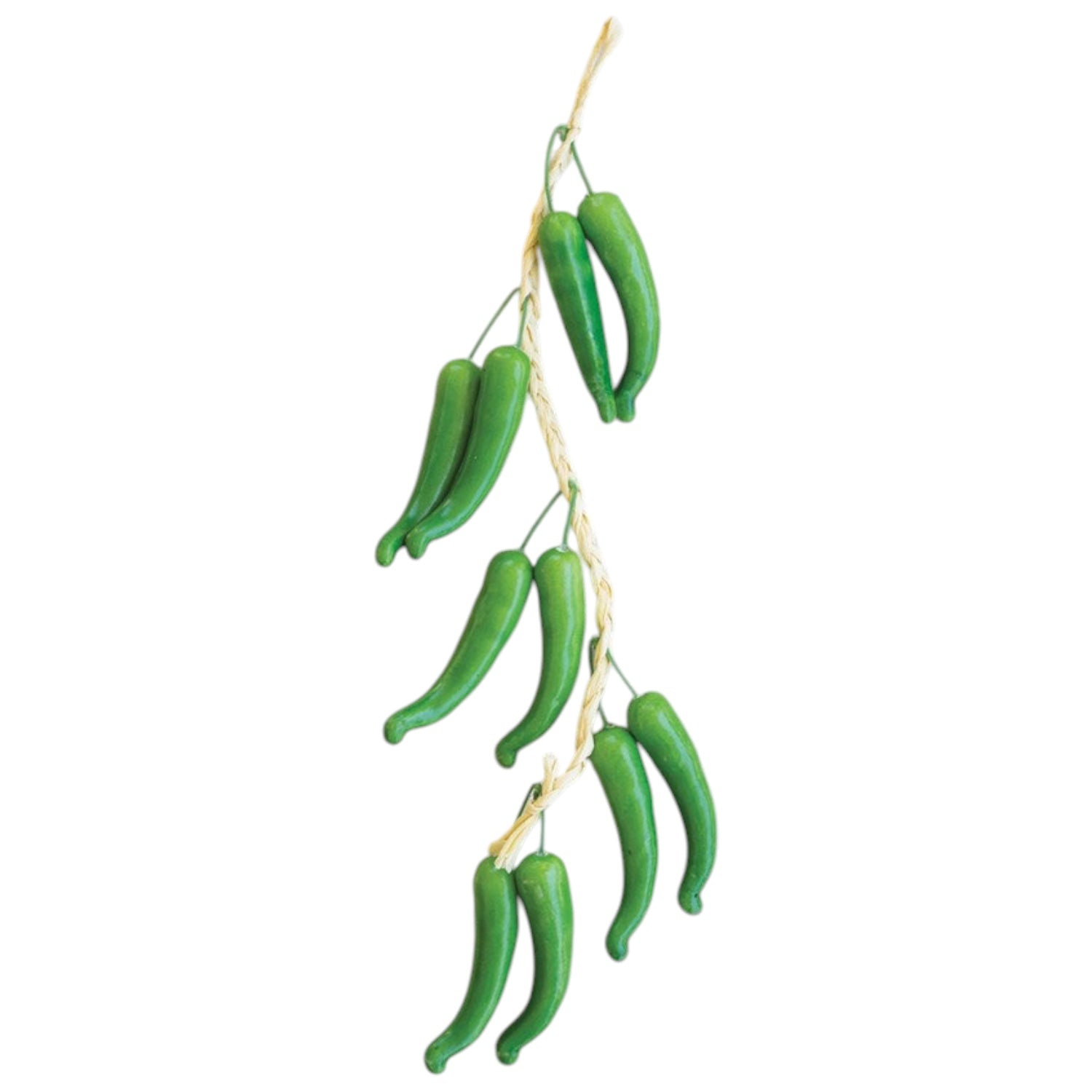 String of Artificial Green Serrano Peppers