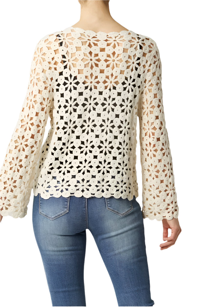 Coco + Carmen Lucia Floral Crochet Pullover 2319067B