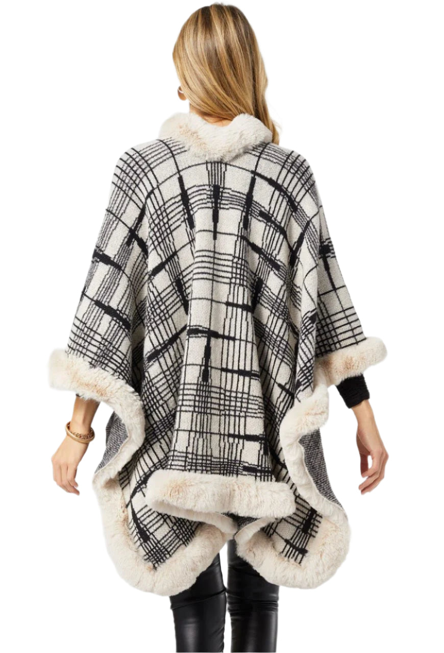 Coco + Carmen Everleigh Wrap with Faux Fur Trim 2434519A