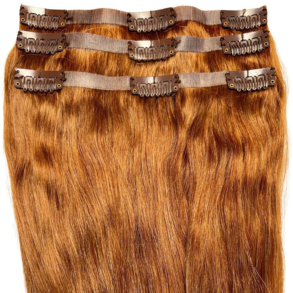 Auburn Seamless Clip-In 100% Human Hair Extensions