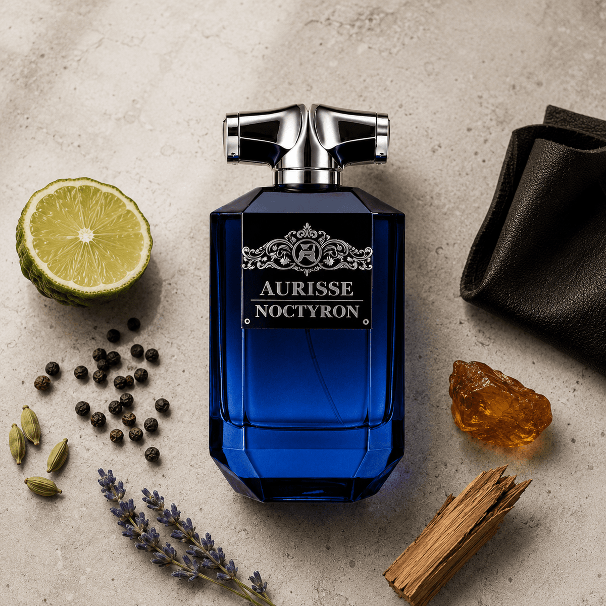 Aurisse Noctyron — Amber & Leather Perfume for Men, 100ml